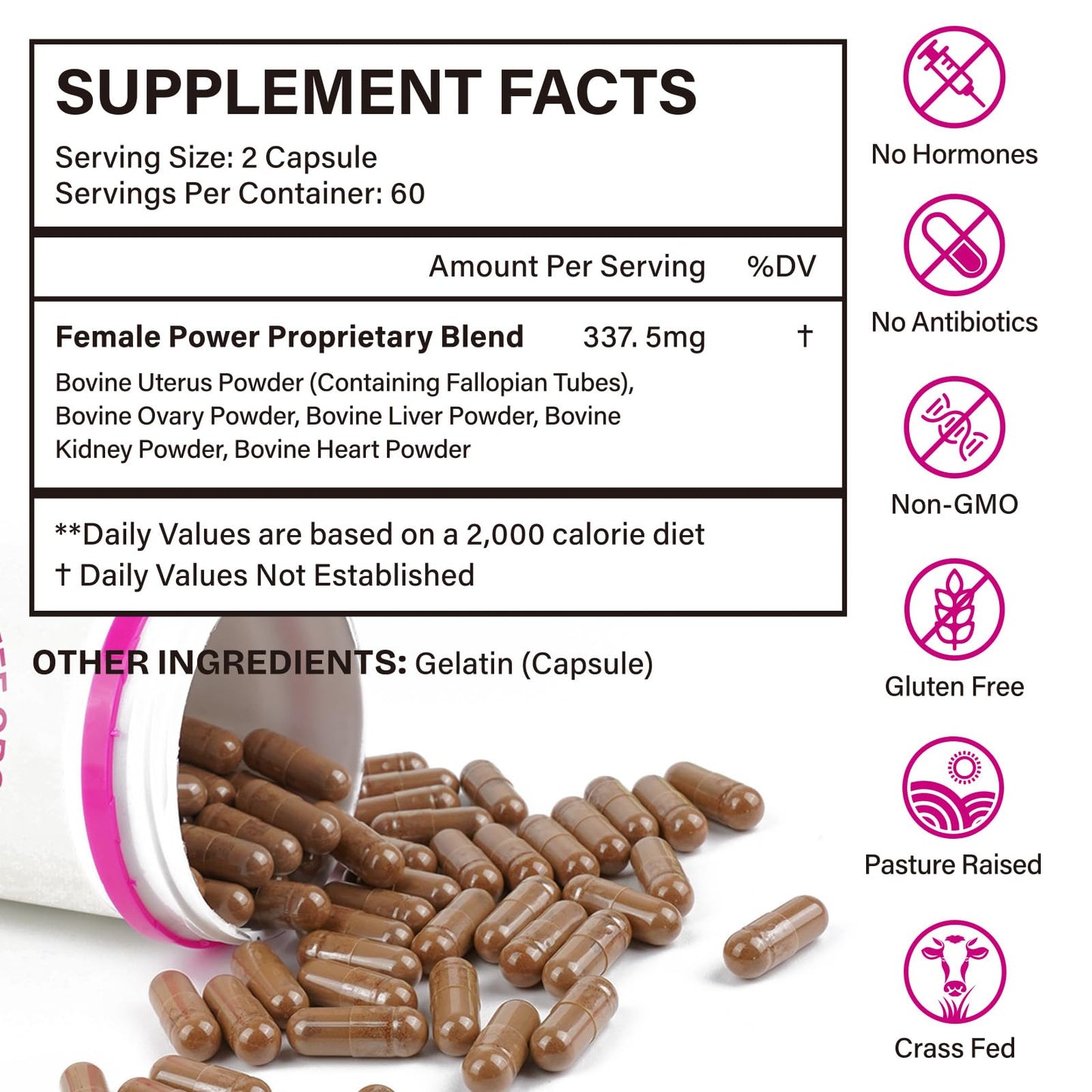 VEGONAUD Beef Liver Capsules, 120 Count