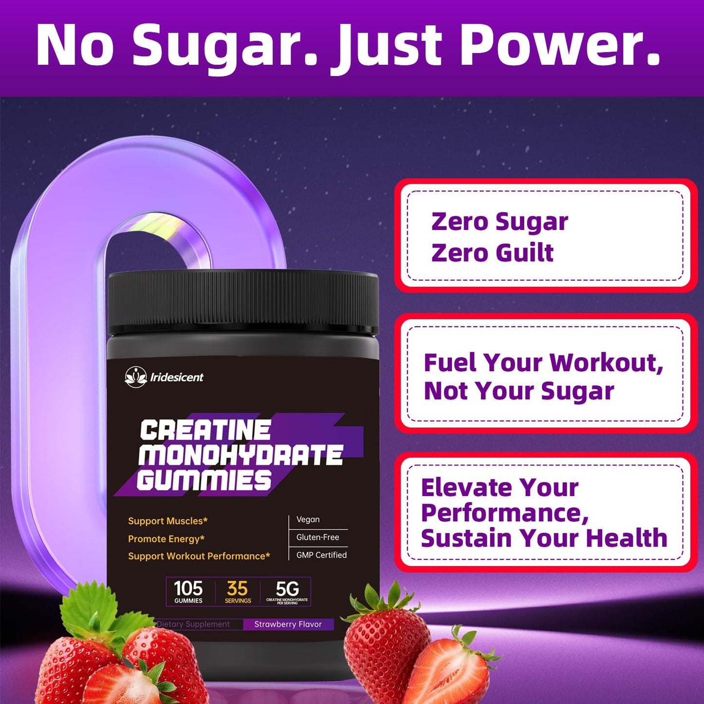 IRIDESICENT Creatine Gummies 5000mg 105 Count