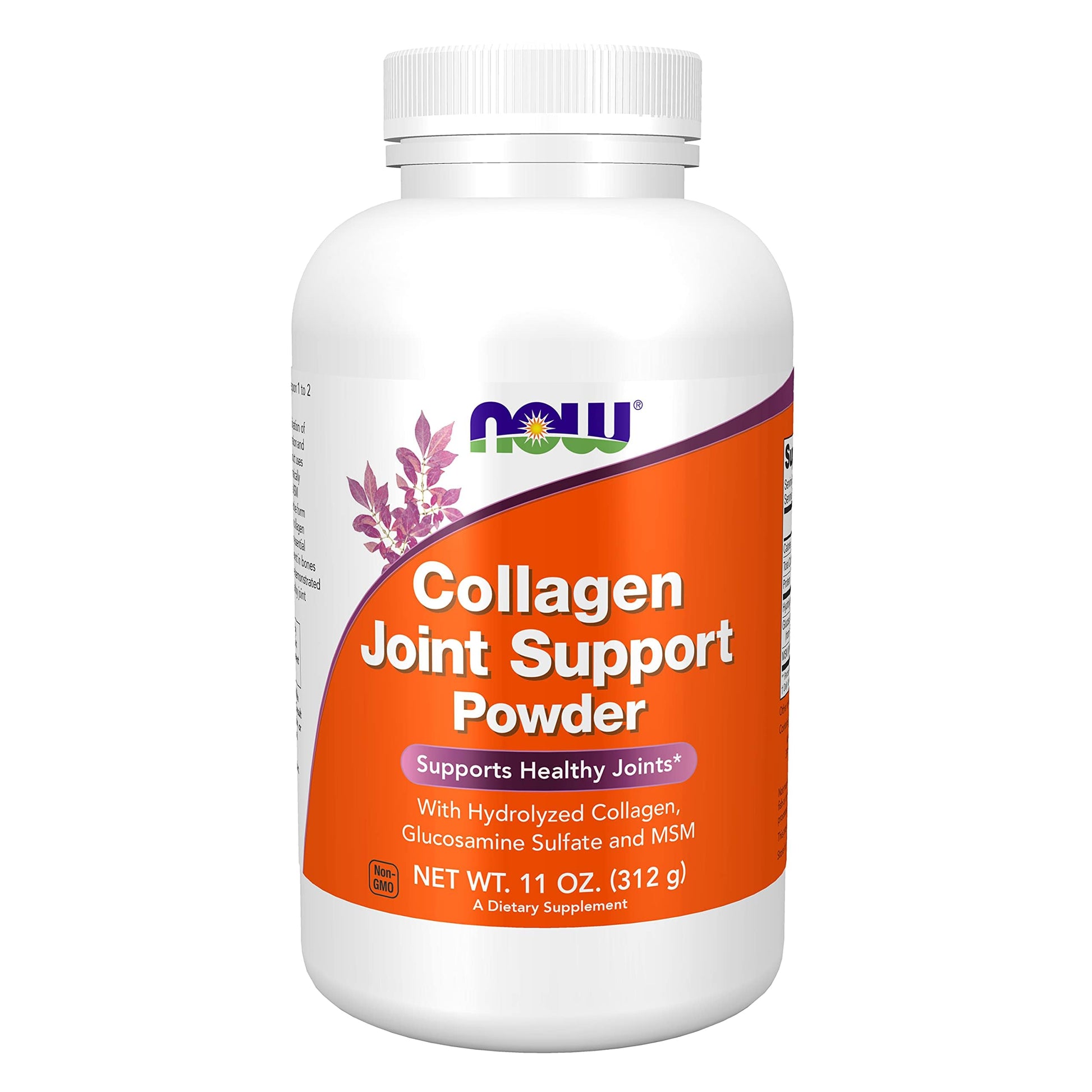 NOW Foods Collagen Joint Support Powder with Beef Gelatin, Glucosamine Sulfate and MSM, 11-Ounce