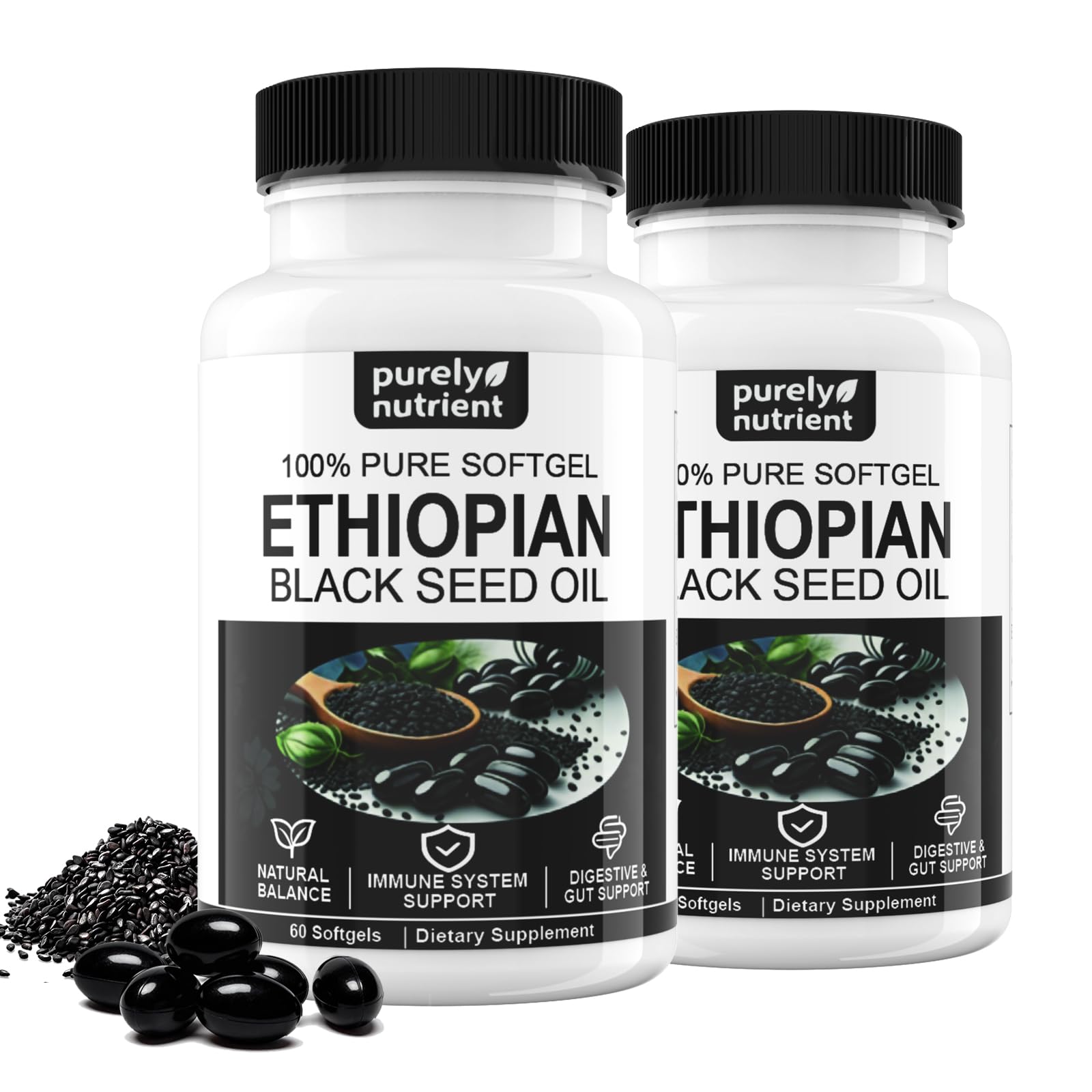 GlowRoot Ethiopian Black Seed Oil Softgels 120 Count