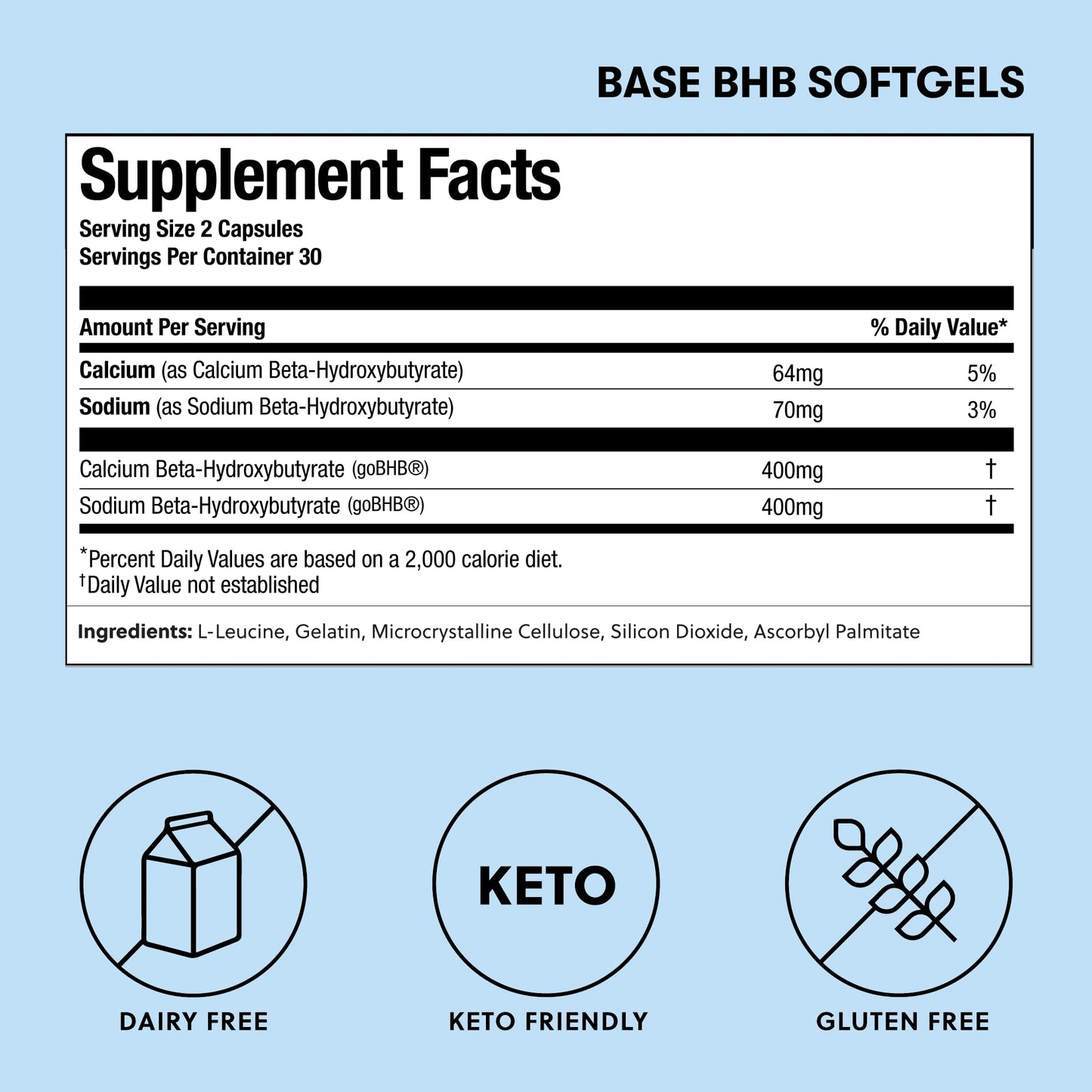 Perfect Keto Beta-Hydroxybutyrate (goBHB) Exogenous Ketones Capsules, 60 Capsules