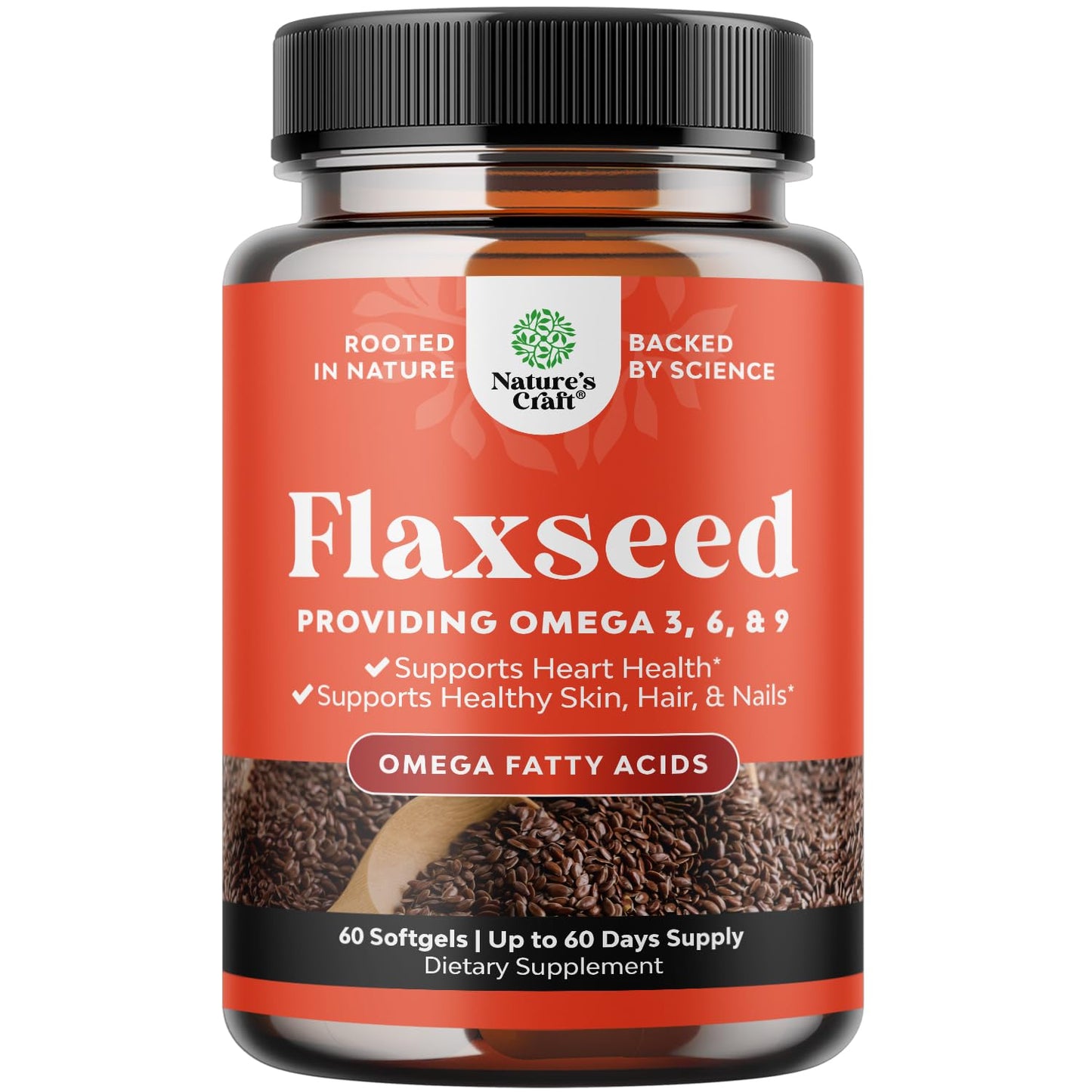 Natures Craft Flaxseed Oil Softgels 1000mg per Serving, 60 Softgels