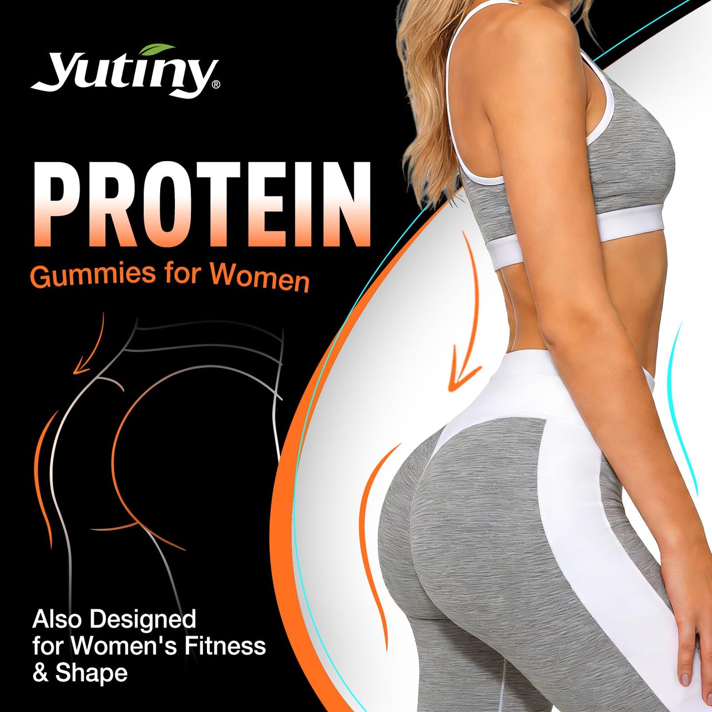 Yutiny Whey Protein Gummies with BCAA 2:1:1, 120 Count