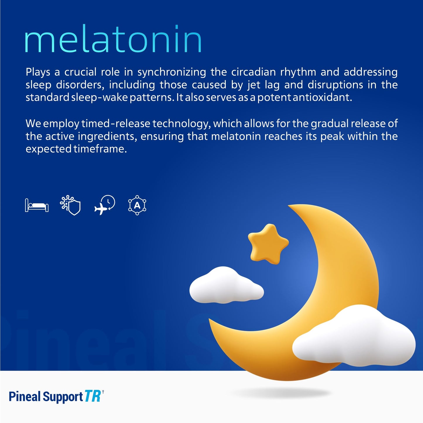 H6 healthSIX Melatonin Time Release Pineal Support Tablets 60