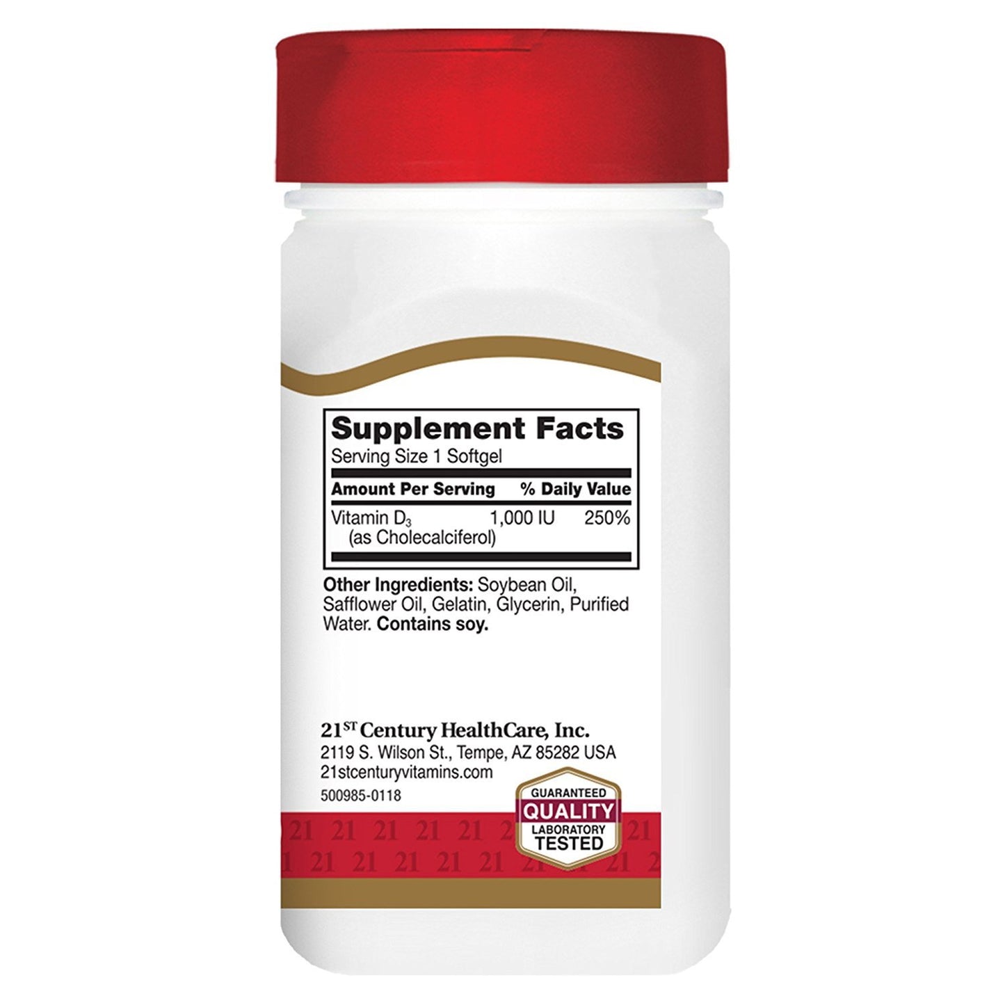 21st Century D3 1000 IU Softgels, 250 Count