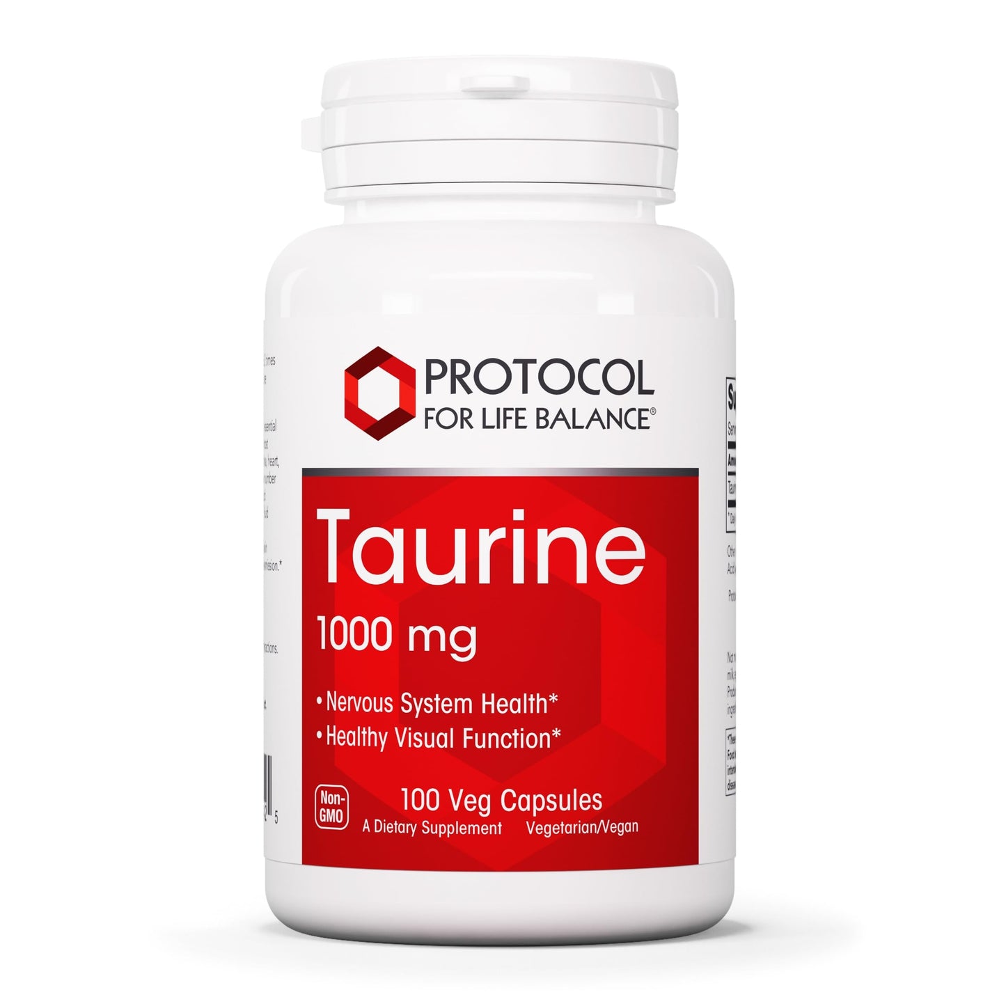 Protocol for Life Balance Taurine 1,000mg - Amino Acid Like - Muscle, Heart, Brain, and Eye Health Capsules, 100 Count