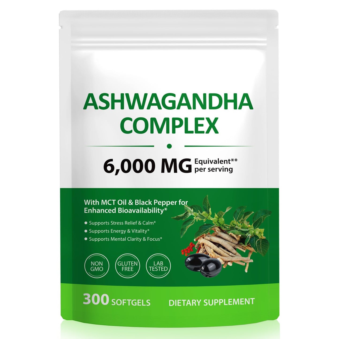 SBHEANGBA Ashwagandha Supplements Softgel 300 Count