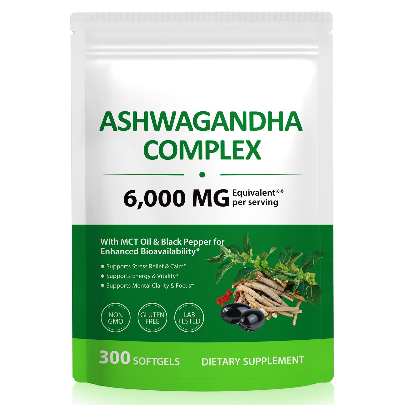 SBHEANGBA Ashwagandha Supplements Softgel 300 Count