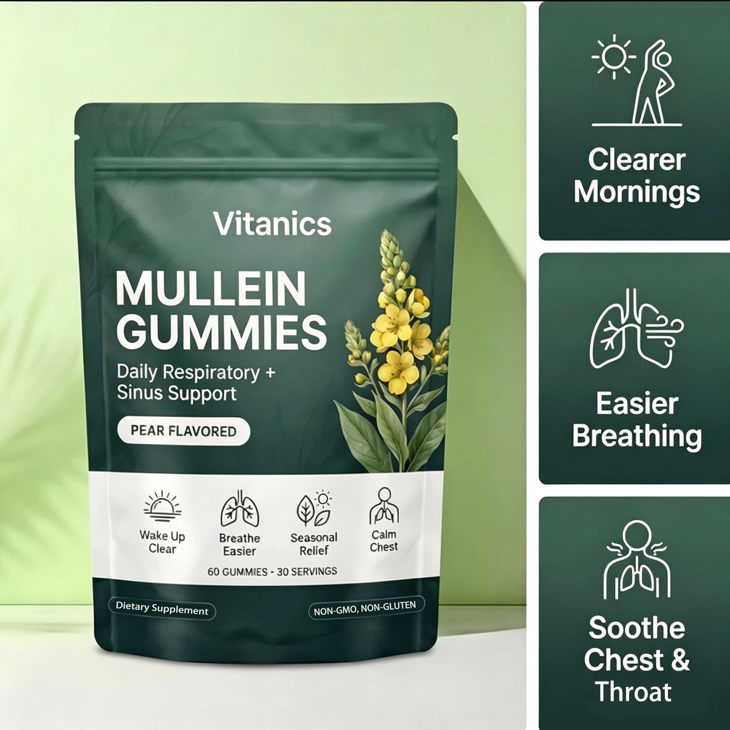 Ella ola kids Vitanics Mullein Gummies 60 Count