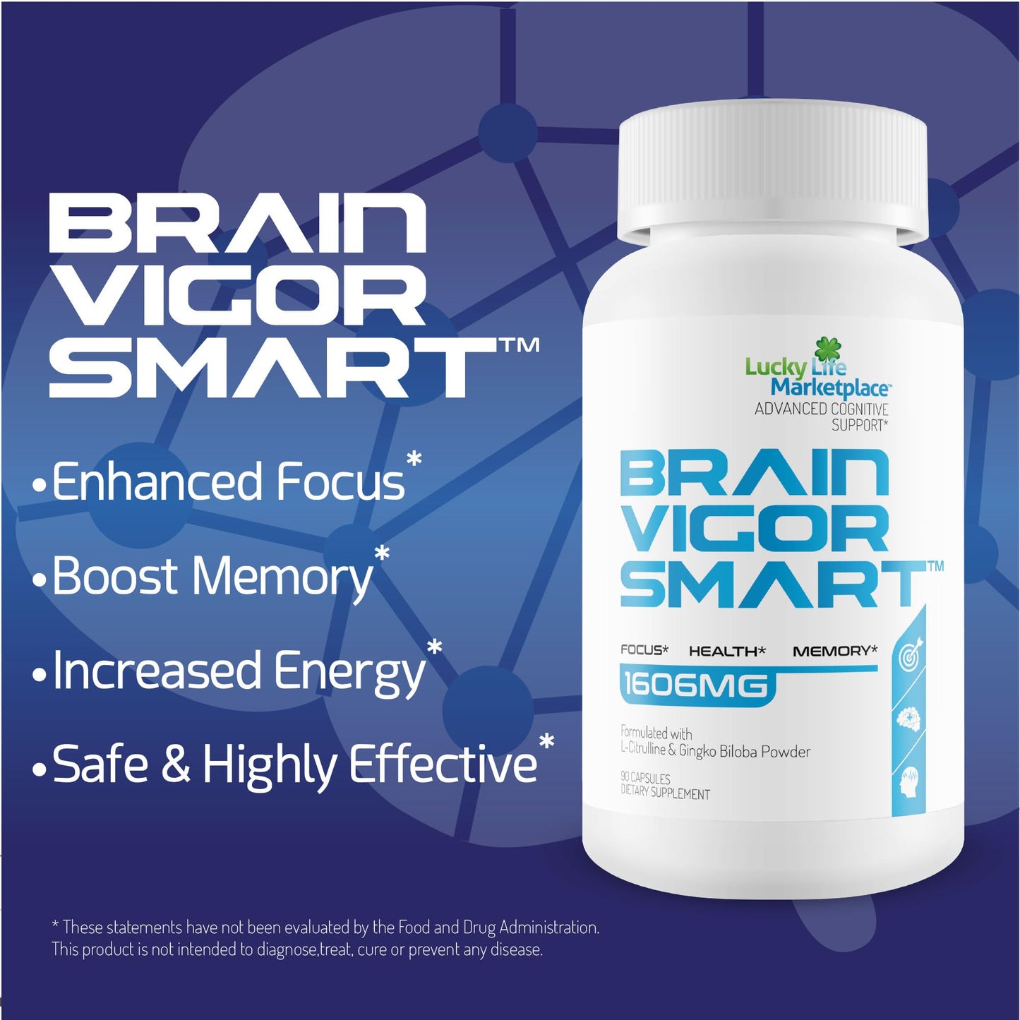 Generic Brain Vigor Smart Brain Booster Capsule 90 Count