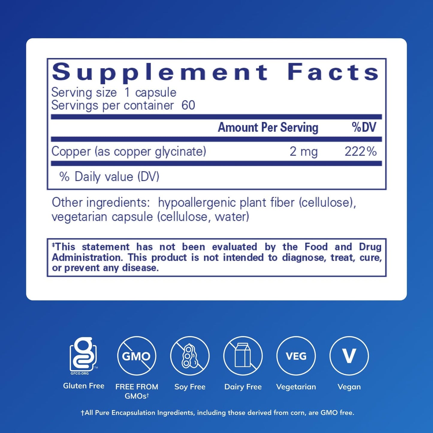 Pure Encapsulations Copper Glycinate Capsule 60 Capsules