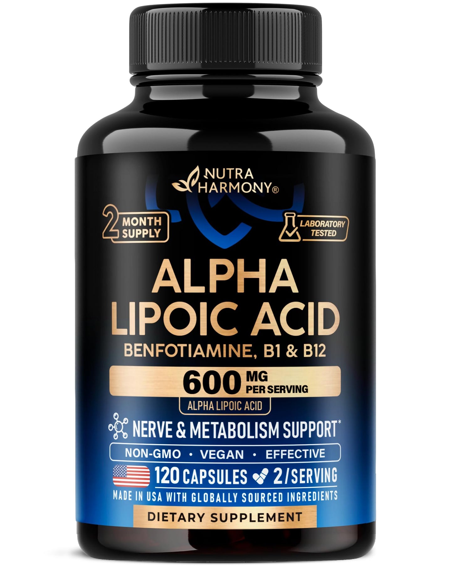 NUTRAHARMONY Alpha Lipoic Acid 600mg Capsules 120
