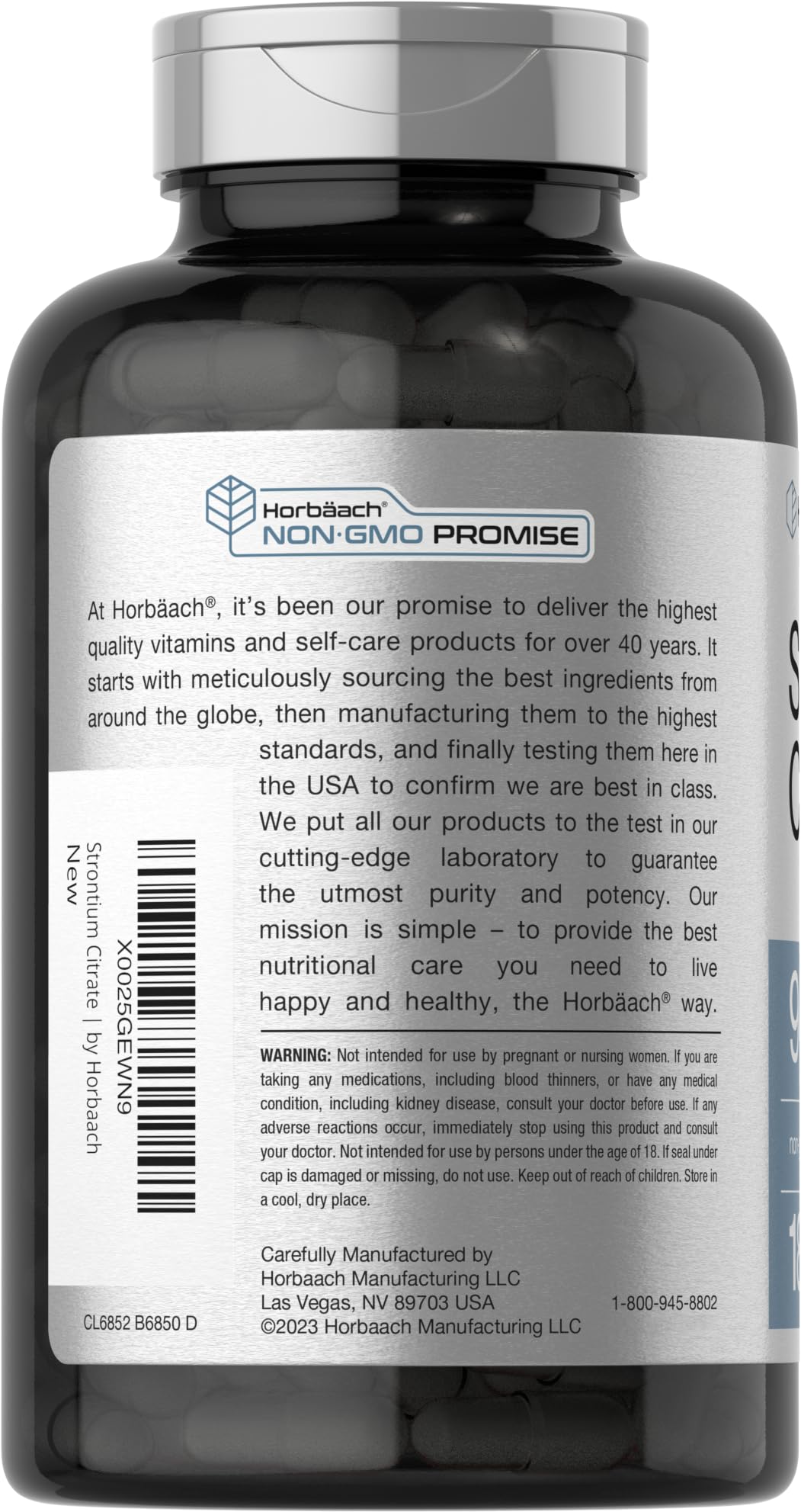 Horbäach Strontium Citrate 940 mg Capsule, 180 Capsules