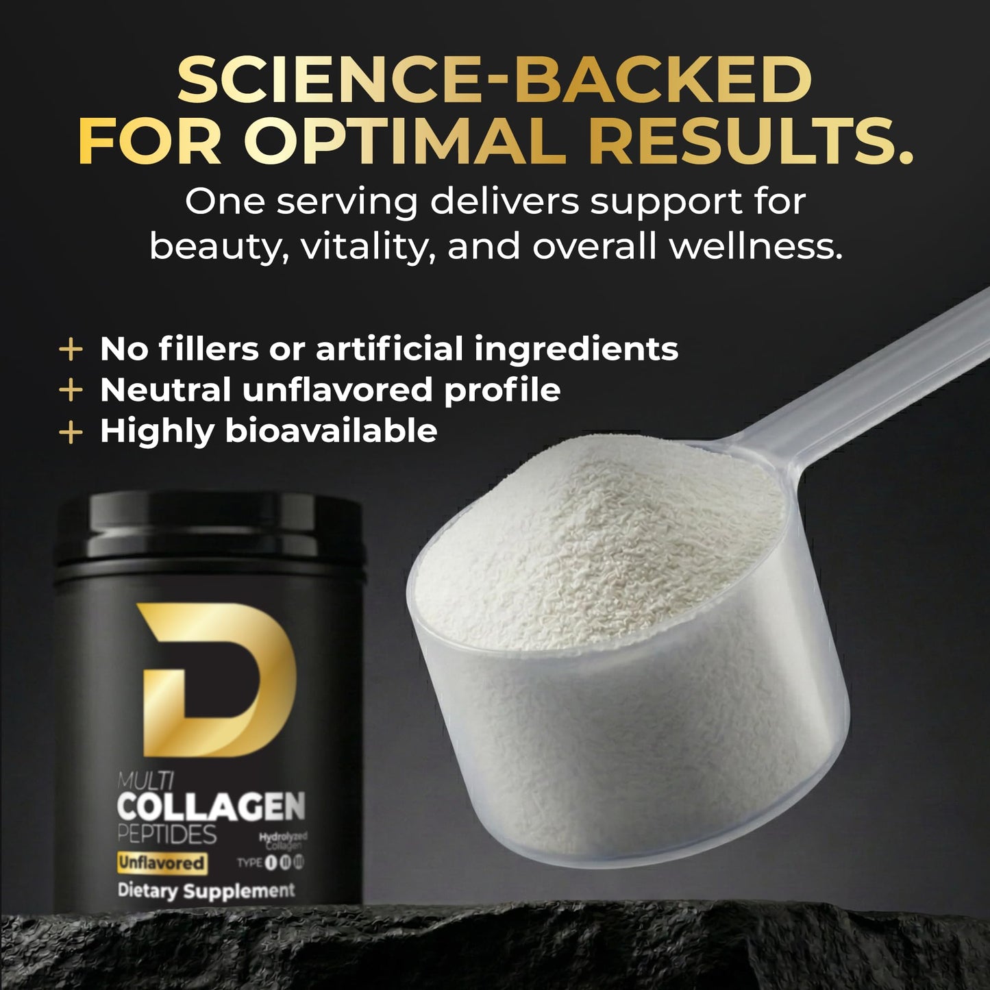 D Collagen Store by Dr. Naim Doctor-Formulated Multi Collagen Peptides Powder for Skin, Hair, Nails & Gut Support, Unflavored, 30 Servings