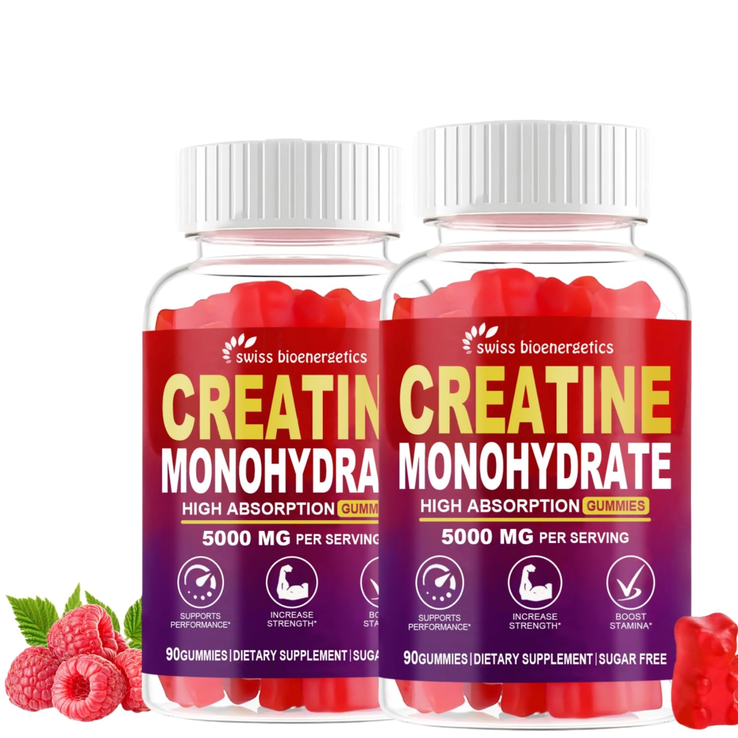 Swiss Bioenergetics Creatine Monohydrate Gummies, 180 Gummies