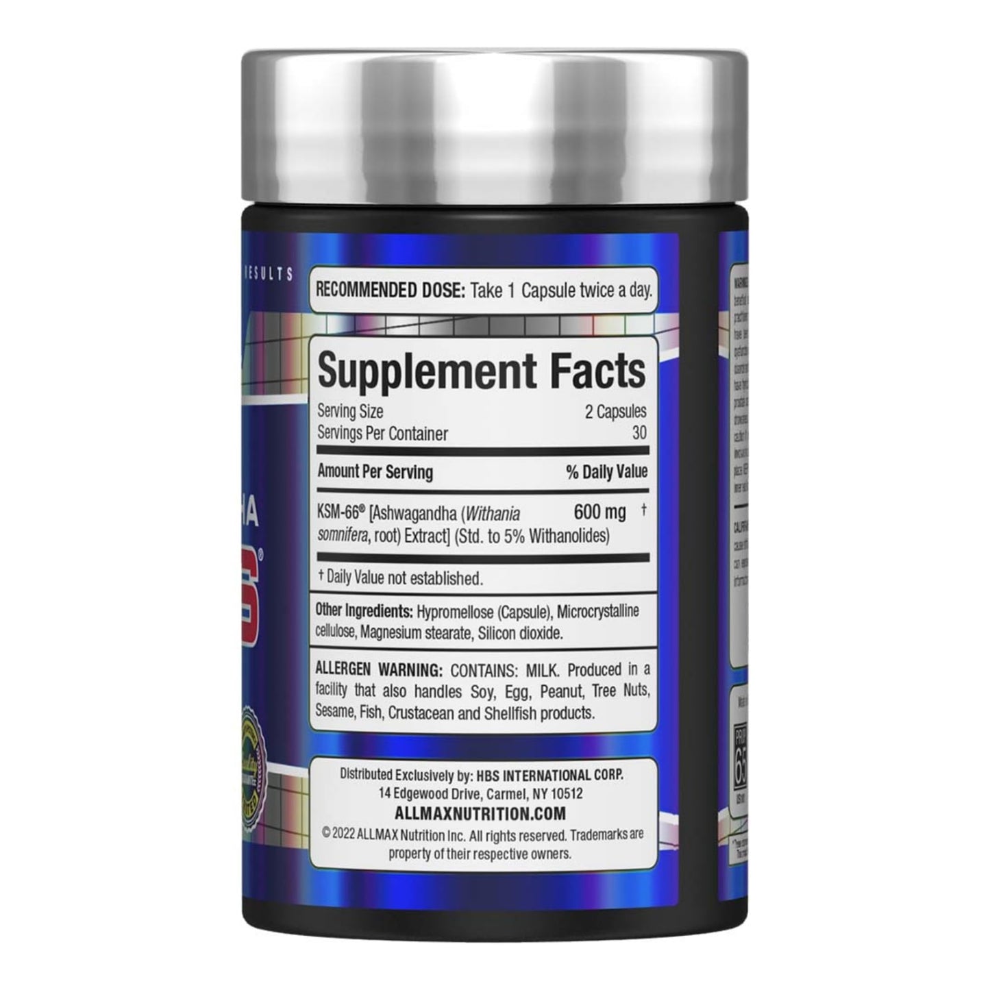 ALLMAX Ashwagandha KSM-66 Capsule, 60 Veggie Caps
