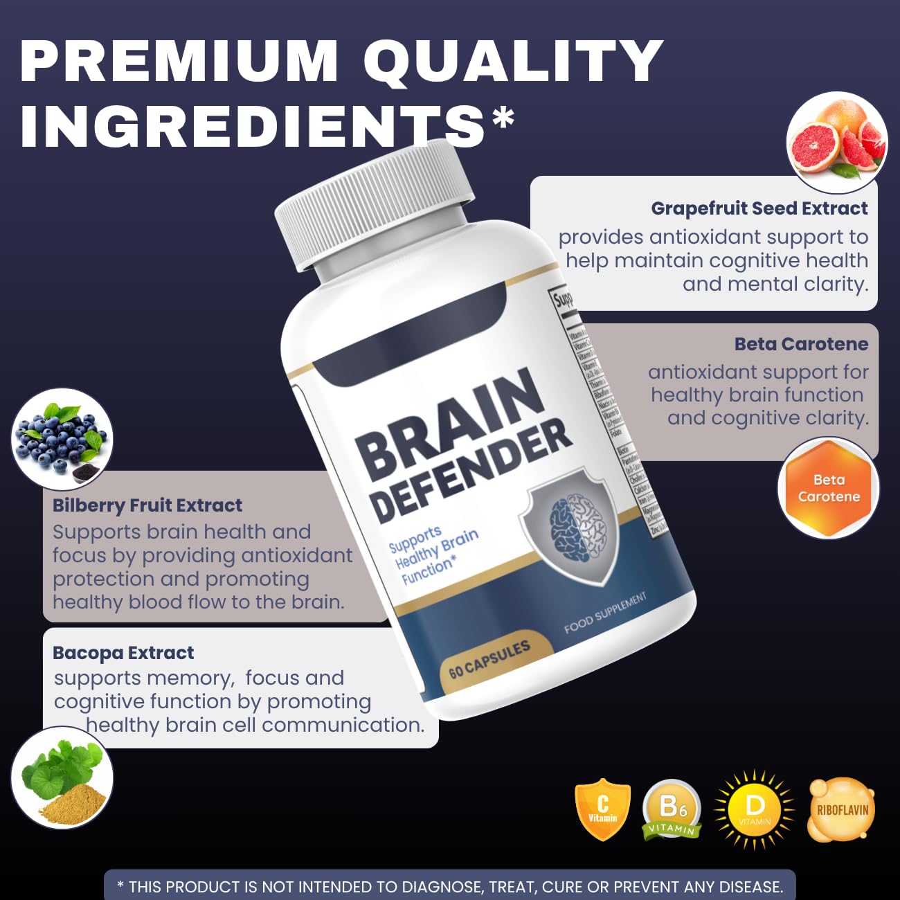 SuppNature Brain Defender Capsules, 60 Count