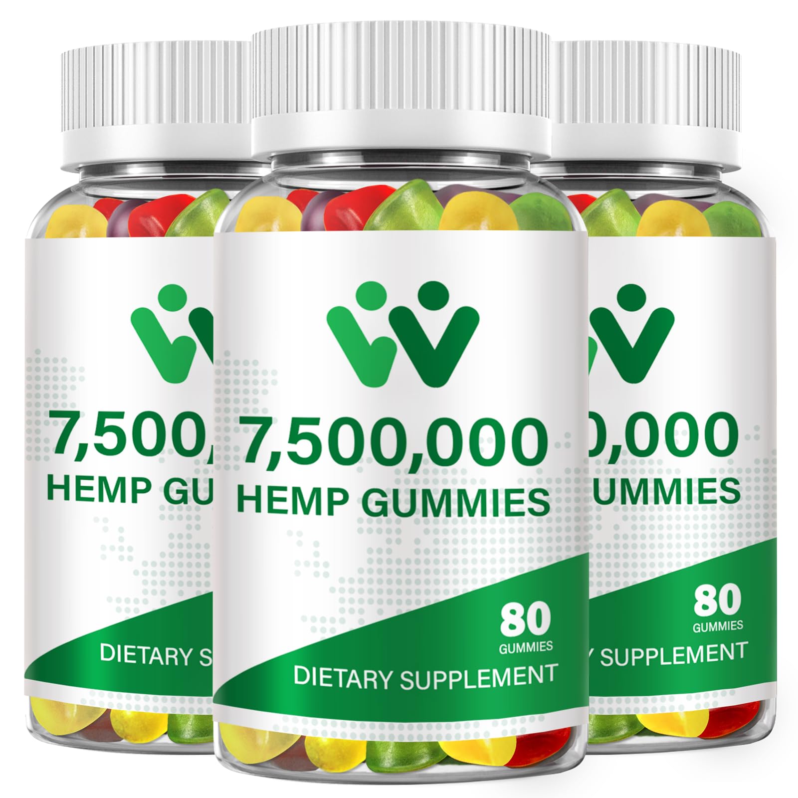 WACHRAY Nutrition Organic Hemp Gummies 7,500,000 High Strength Hemp Oil Infused, 240 Gummies