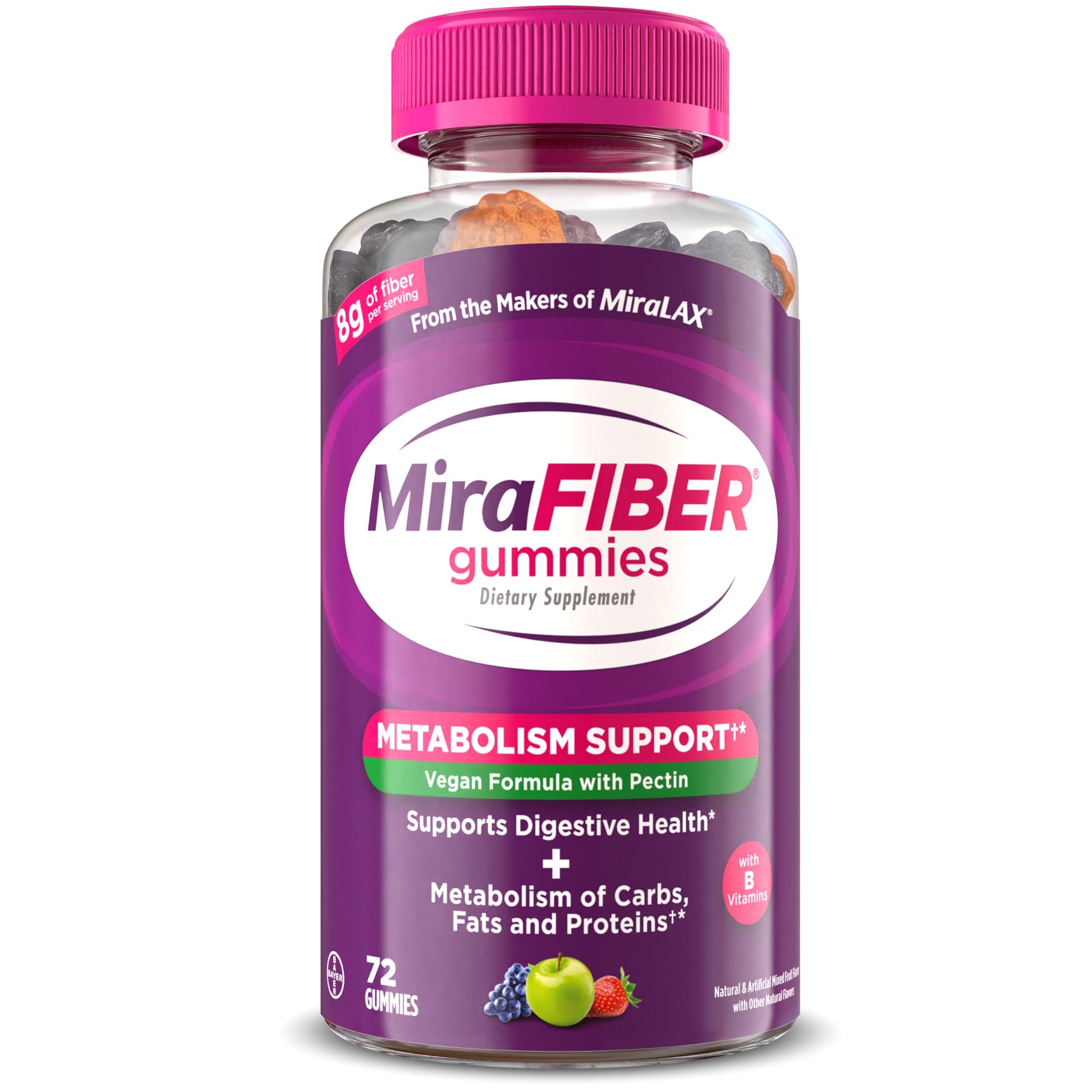 MiraLAX MiraFIBER Gummies 72 Count