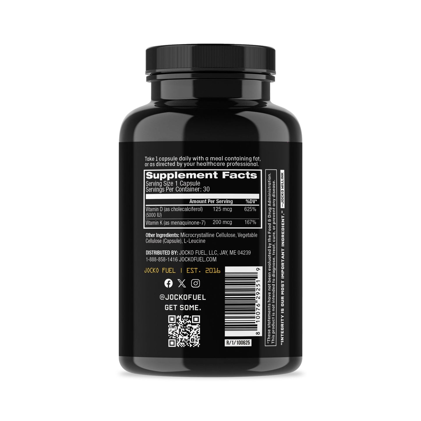 Jocko Fuel Vitamin D3 + K2 Capsule 30 Count