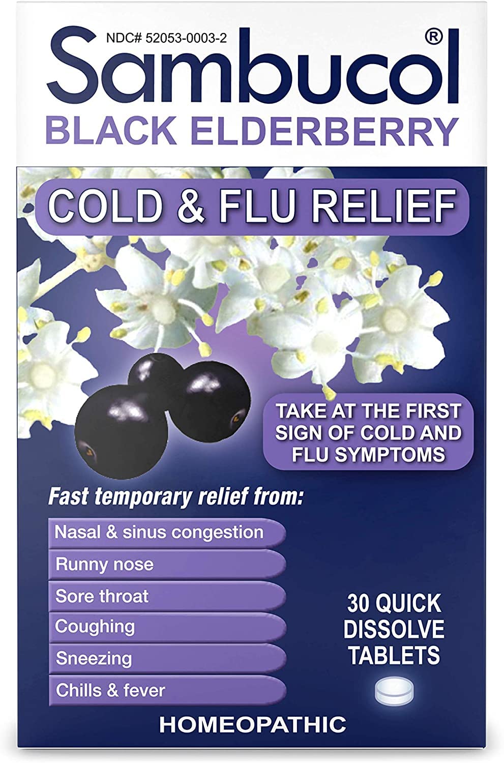 Sambucol Cold & Flu Relief Tablets, 30