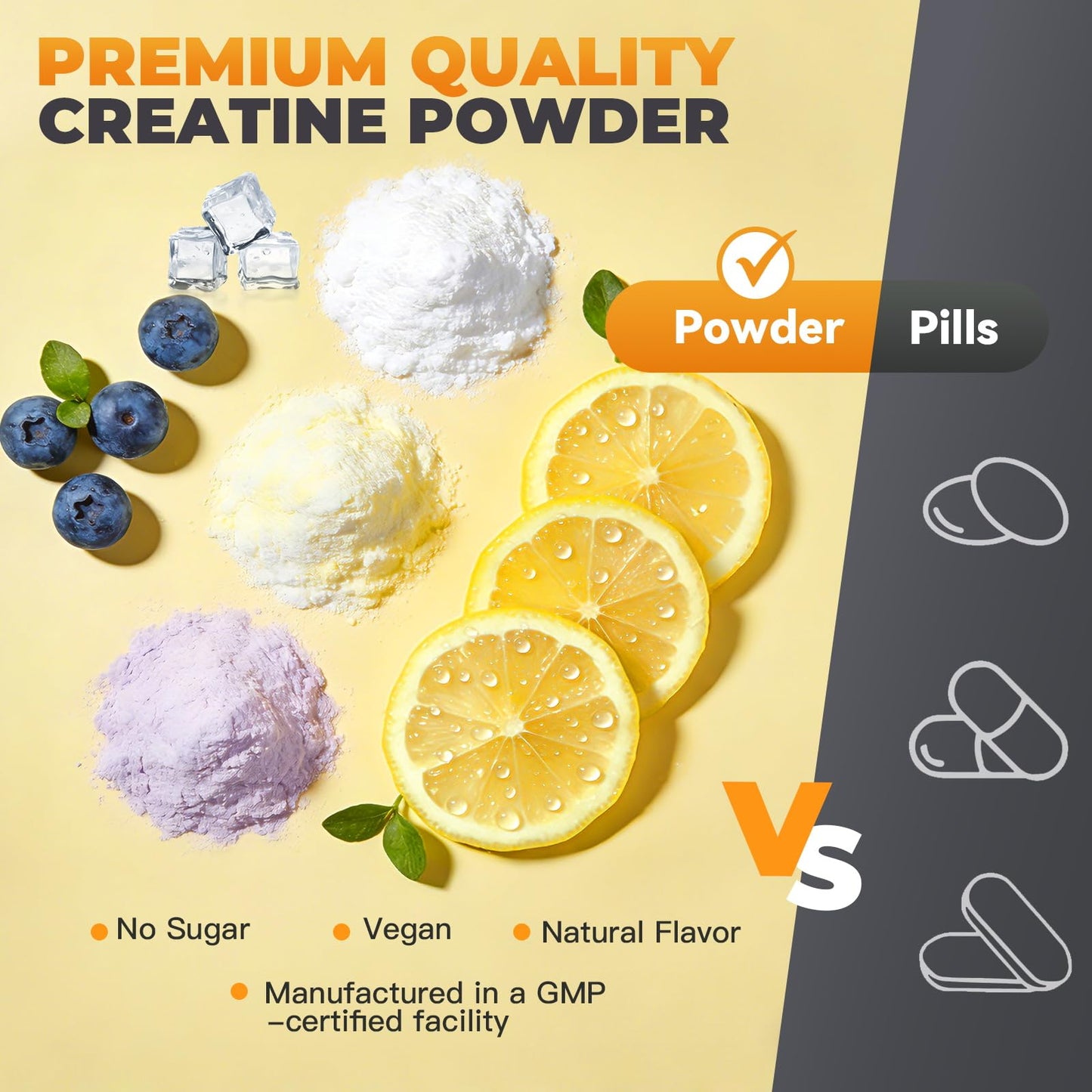 Nature Echo Creatine Monohydrate Powder Lemon, 7.4 oz