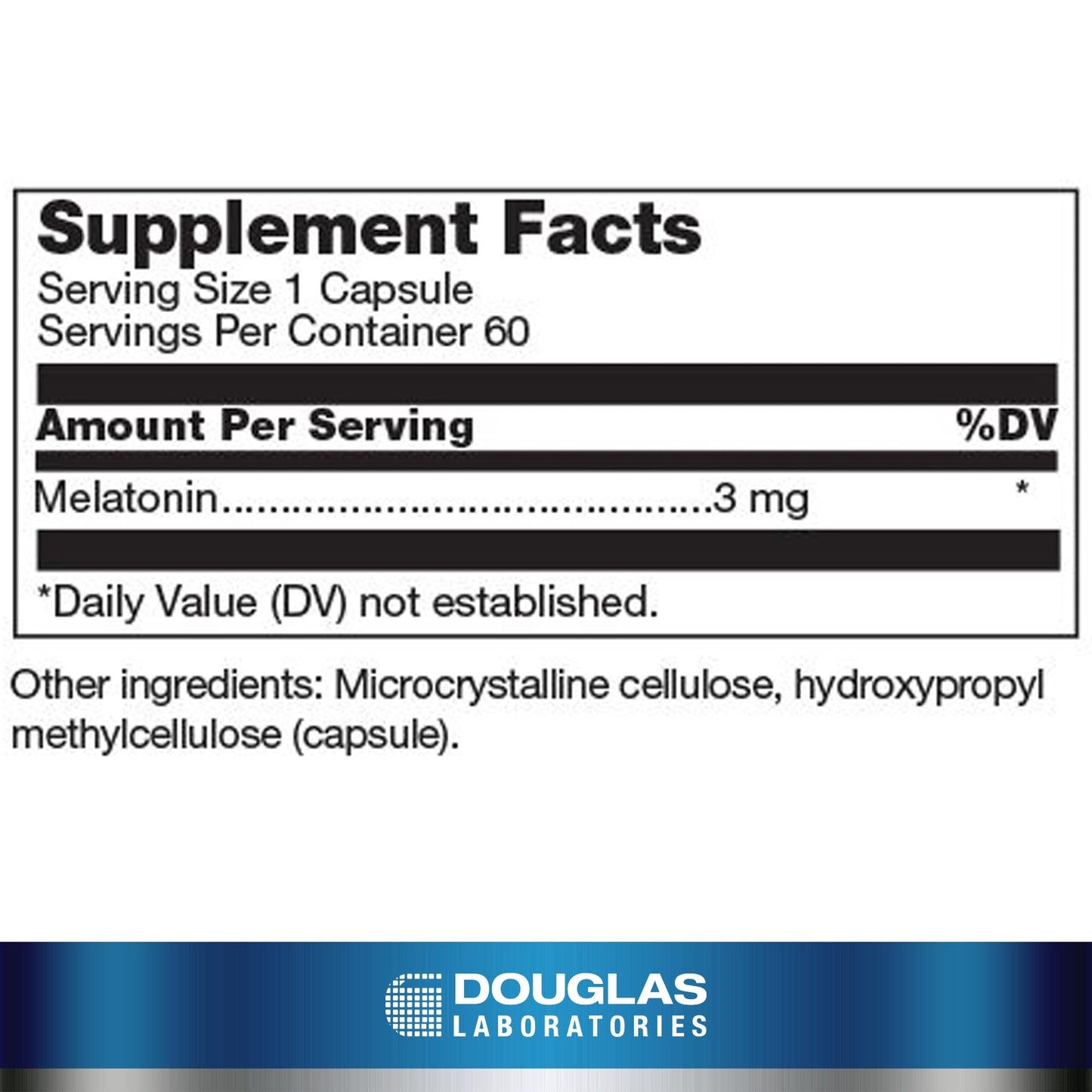 Douglas Laboratories Melatonin 3 mg Capsule, 60 Count