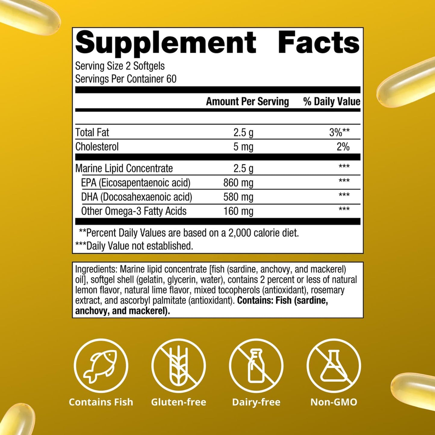 Metagenics OmegaGenics Fish Oil EPA-DHA 720 mg High Potency Omega-3 Supplement Softgels 120