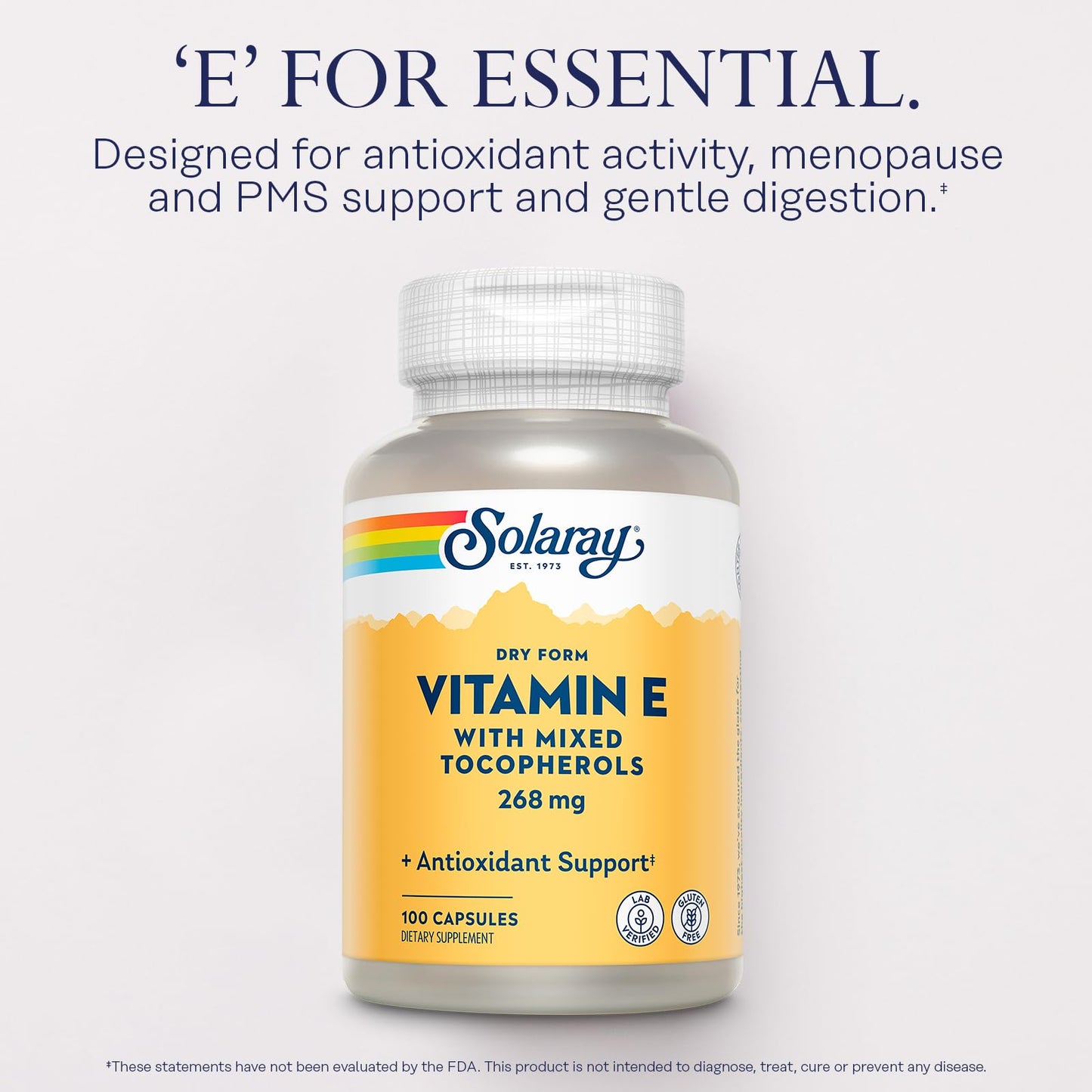 SOLARAY Vitamin E 400 IU Capsule, 100 Count