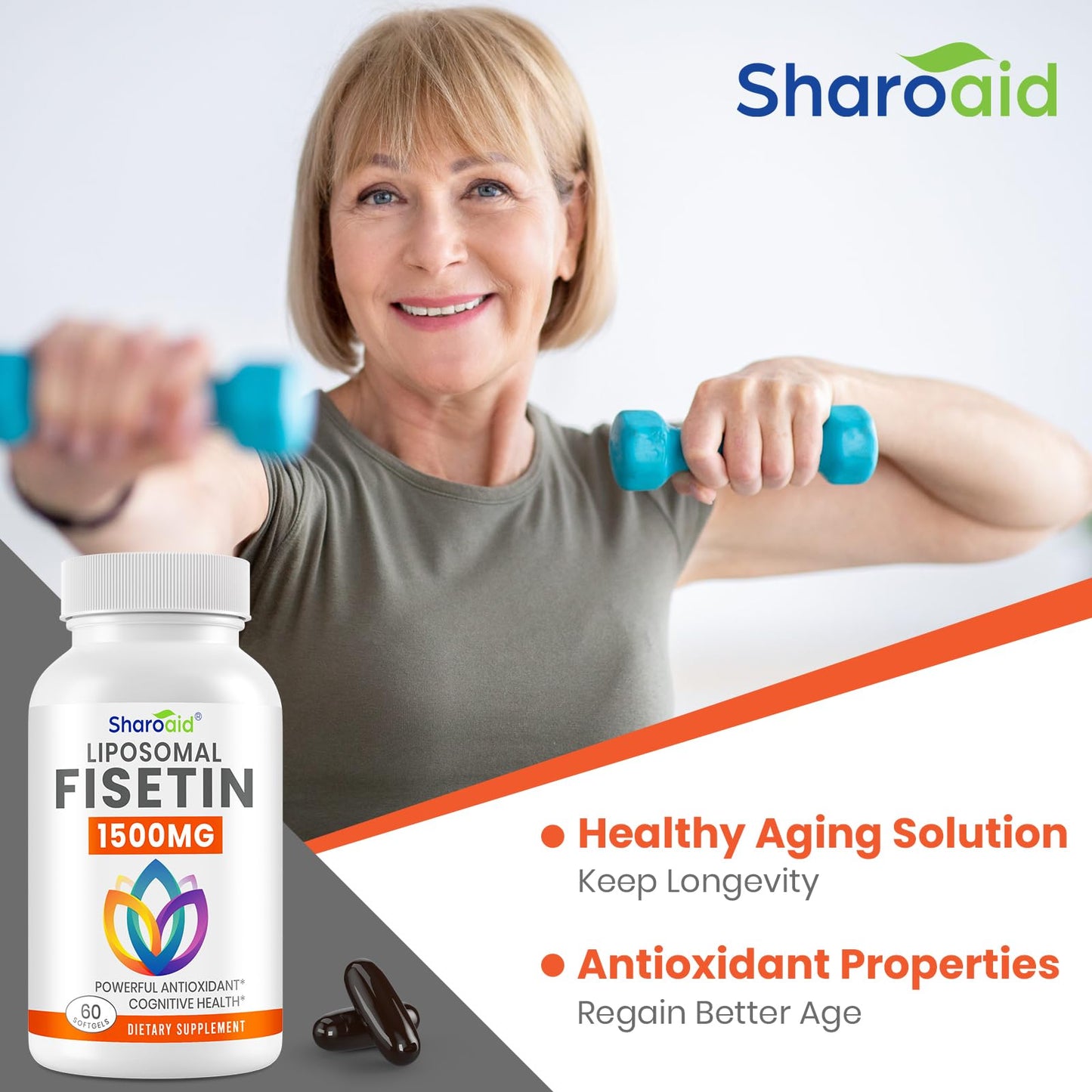 Sharoaid 1500mg Fisetin Softgels 120