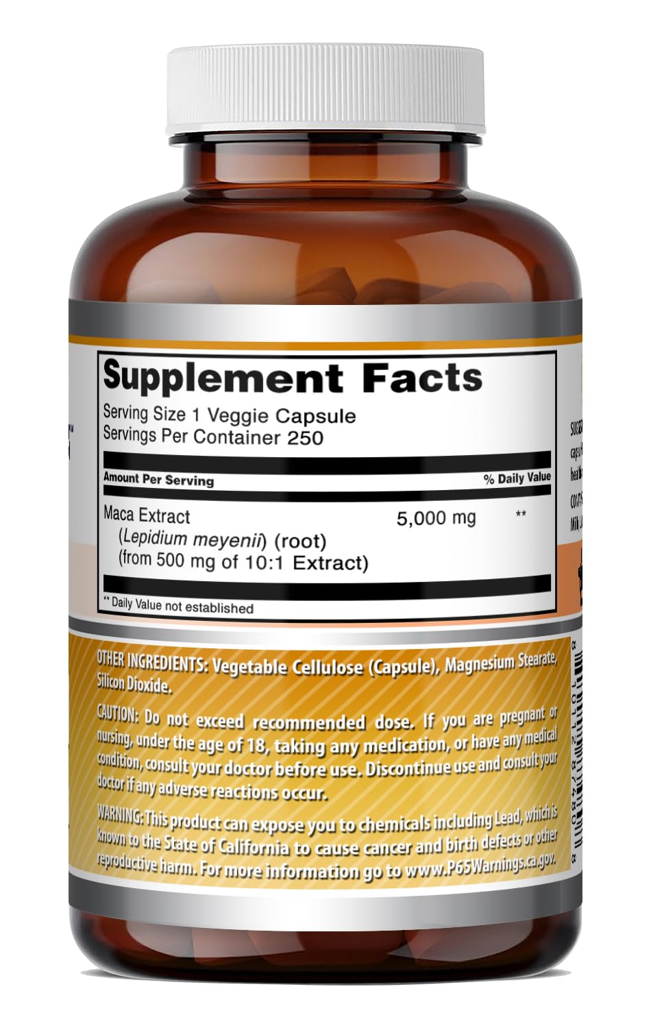 Amazing Nutrition Maca 500 Mg (10:1 Extract) Veggie Capsules, 1 Count