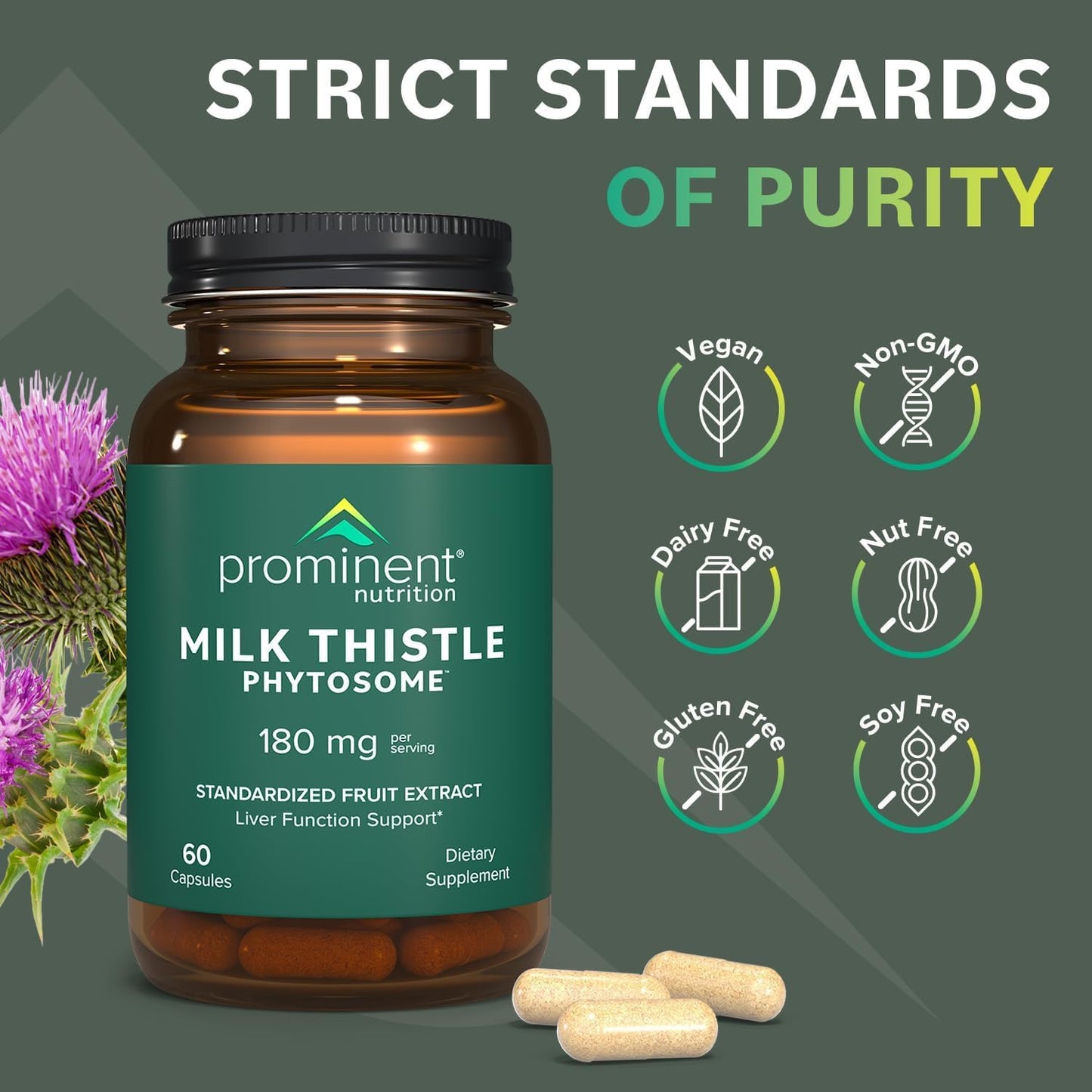Prominent Nutrition Milk Thistle Phytosome Siliphos Milk Thistle Extract Capsule, 120 Capsules