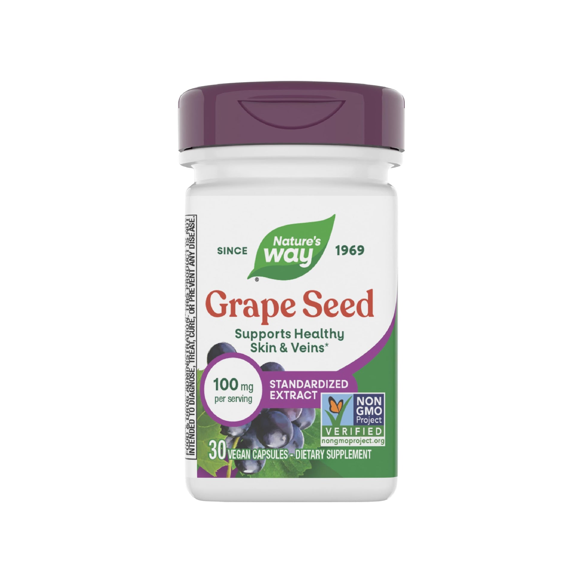 Nature's Way Grape Seed Standardized Extract Capsules, 30 Count