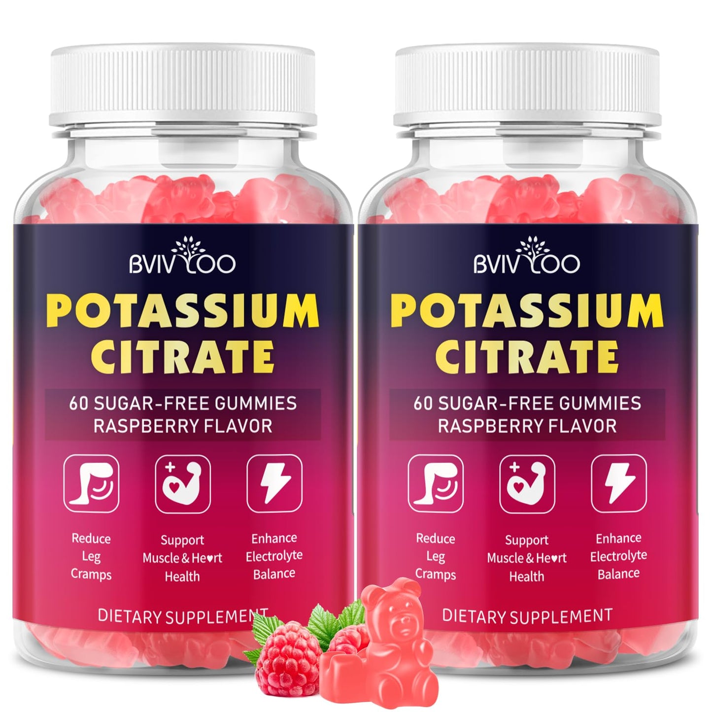 BVIVLOO Potassium Citrate Gummies, 120 Count