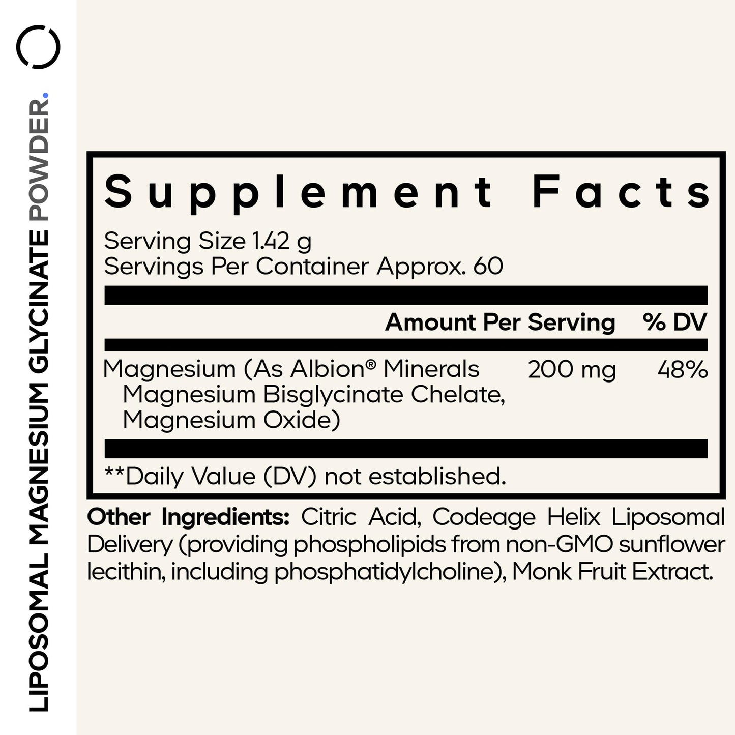 Codeage Liposomal Magnesium Glycinate Powder 3 oz