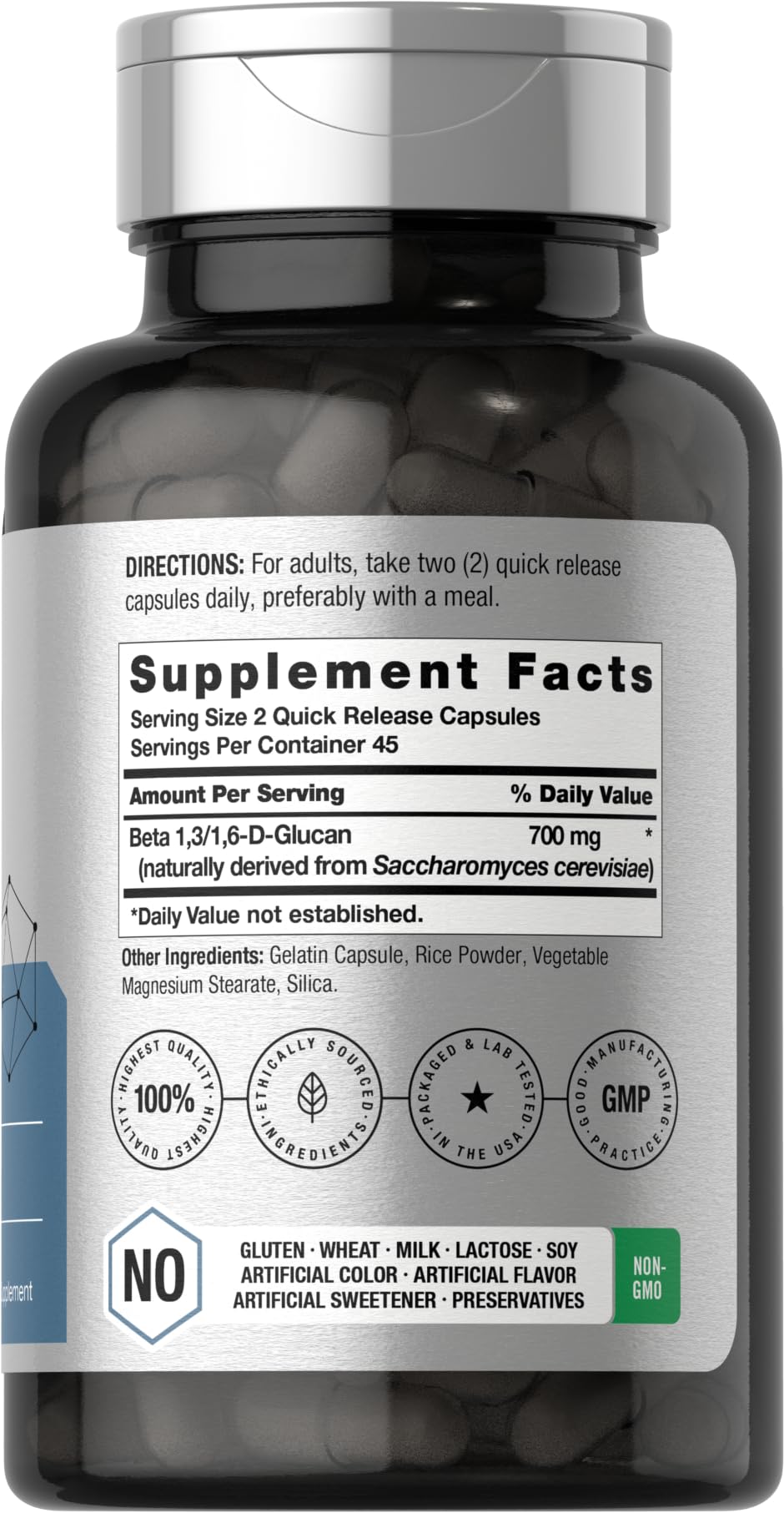 Horbäach Beta Glucan 1,3D 700 mg Capsule, 90 Count