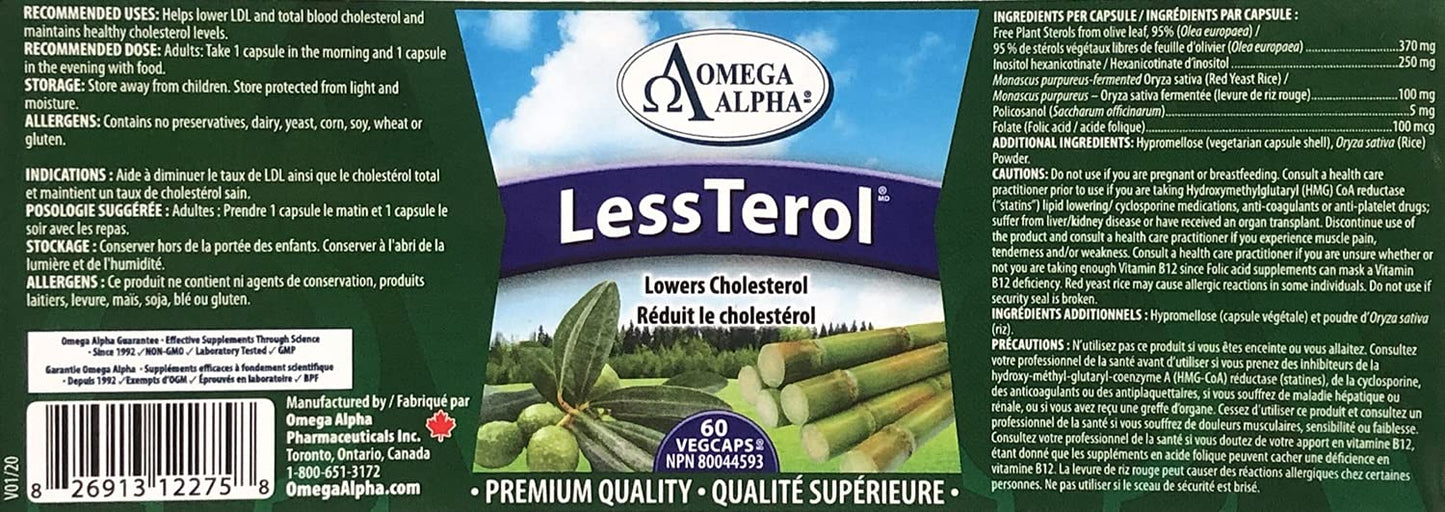 Omega Alpha Less Terol 60 Capsules