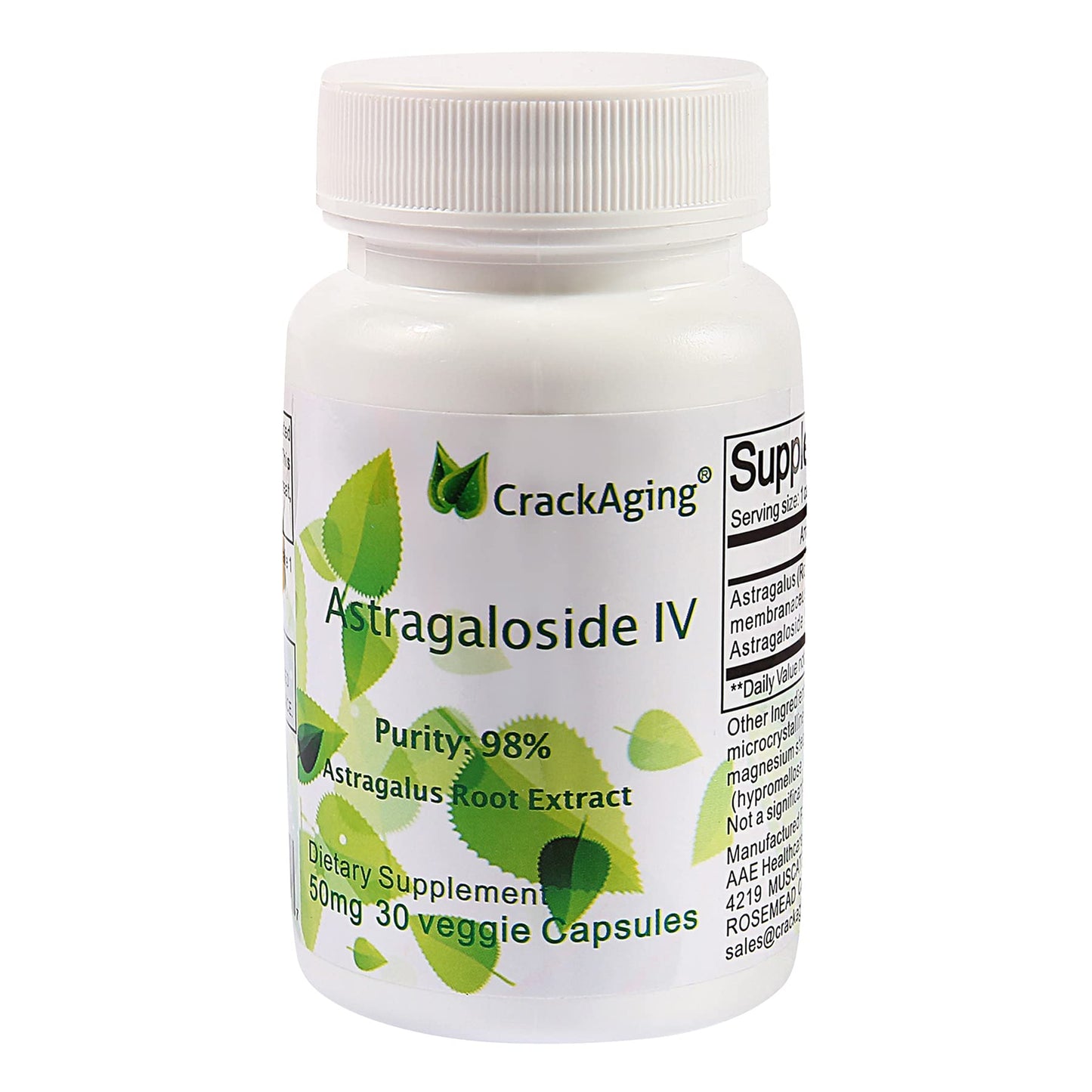 Crackaging Astragaloside IV 98% Enhanced Absorption 50mg 90 Capsules