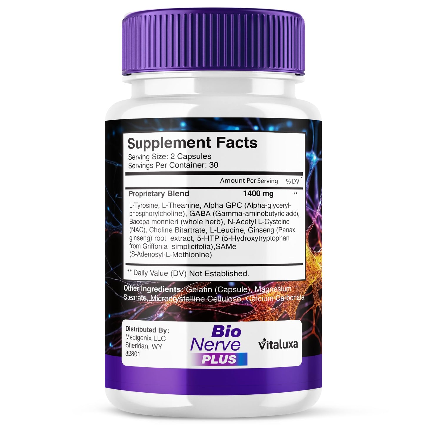 Vitaluxa Bio Nerve Plus Capsules 60 Count