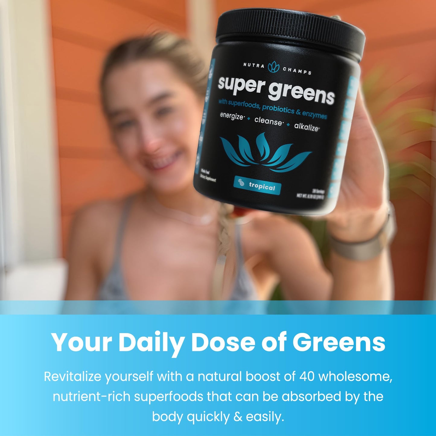 NutraChamps Super Greens Powder 18 oz
