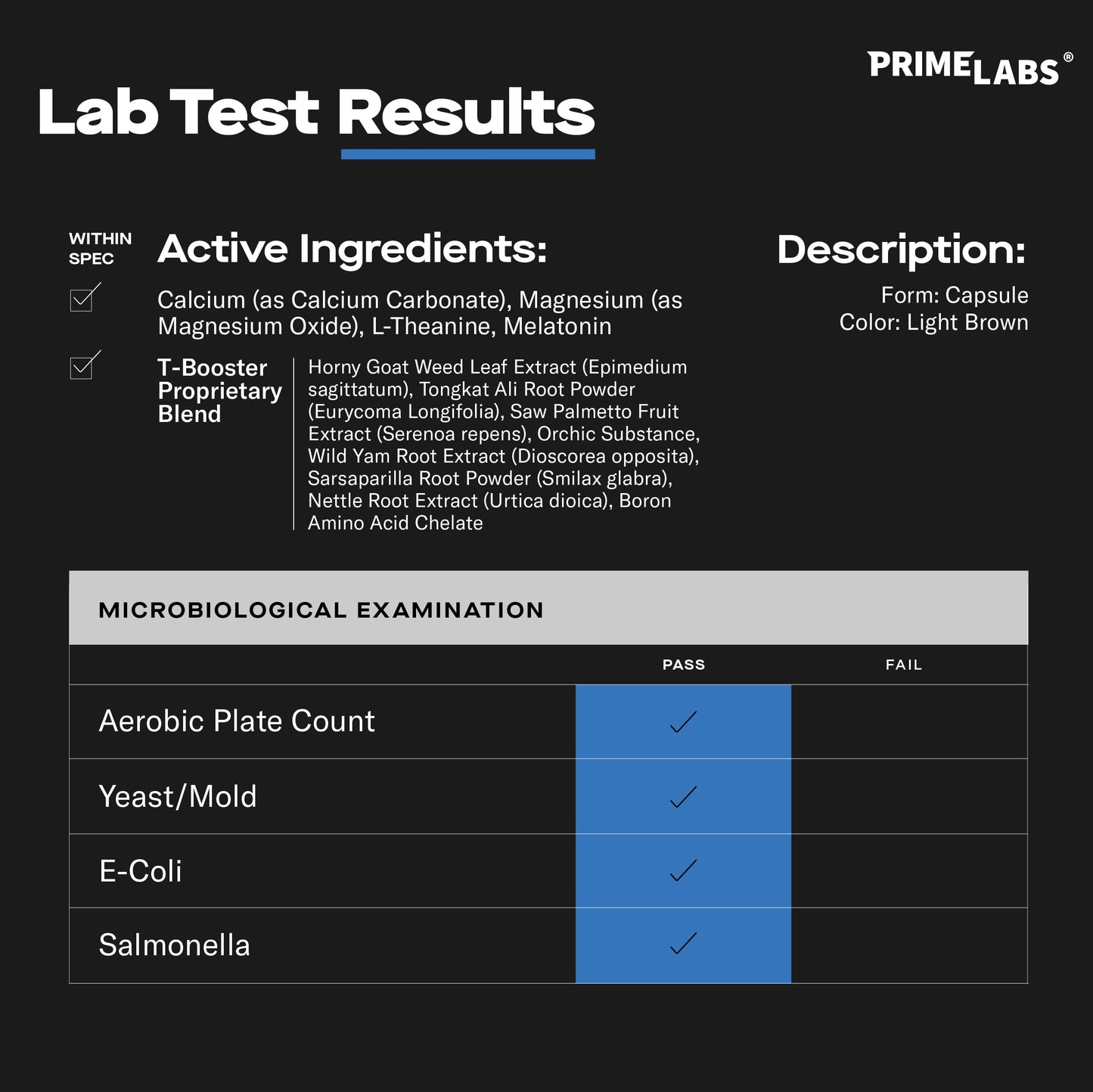Prime Labs Night Duty Nighttime Testosterone Booster & Sleep Support Caplets 120 Count