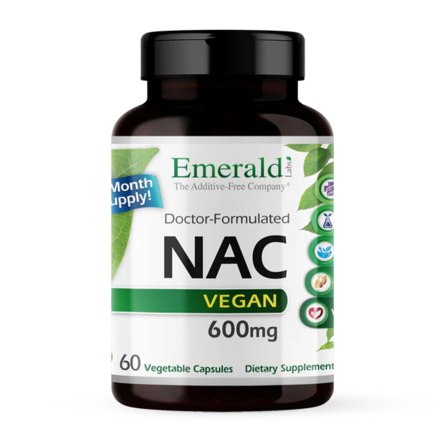 Emerald Labs NAC 600mg N-Acetyl-L-Cysteine, 60 Capsules