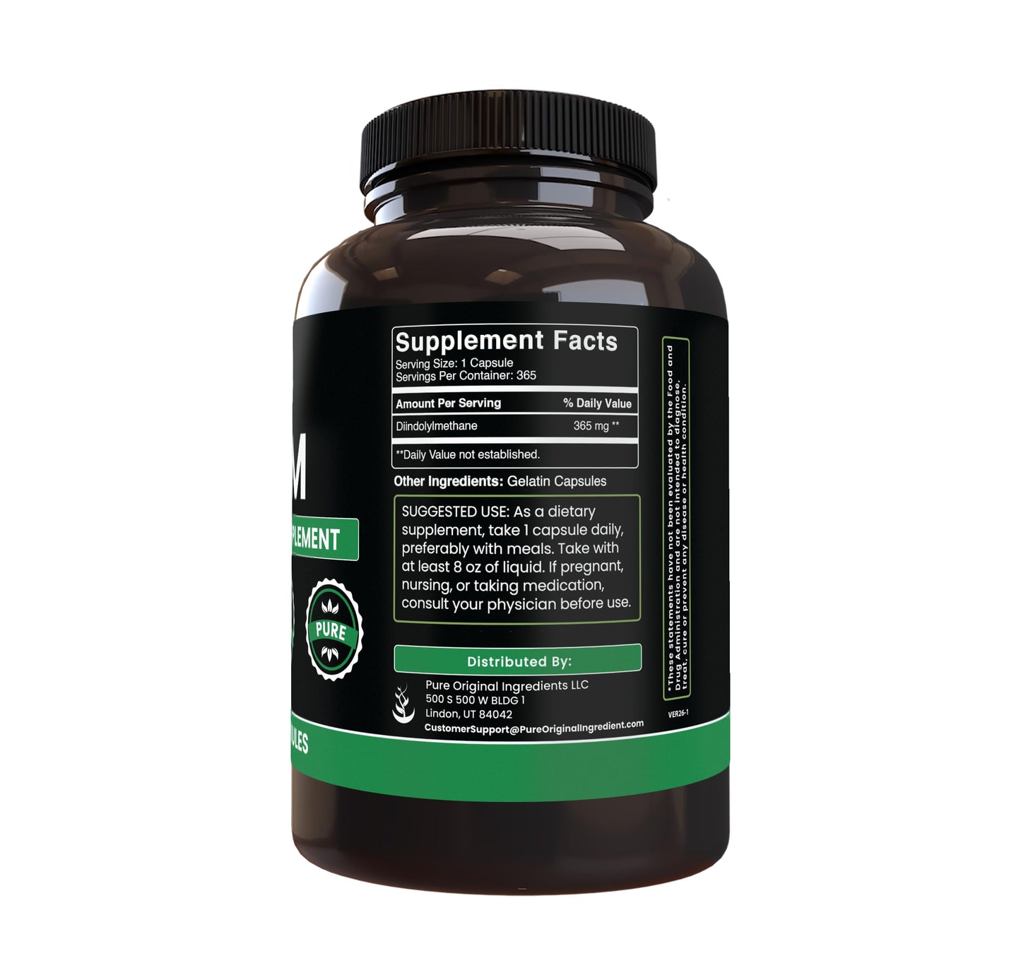 Pure Original Ingredients Diindolylmethane (DIM) 365 Capsules