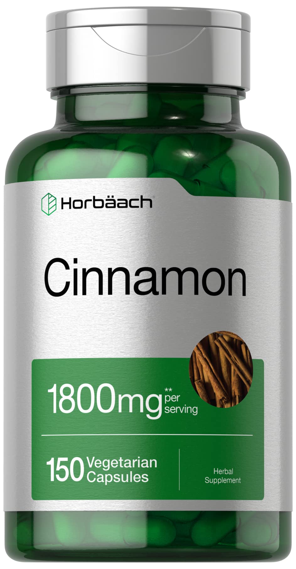 Horbäach Cinnamon Capsules 150 Count