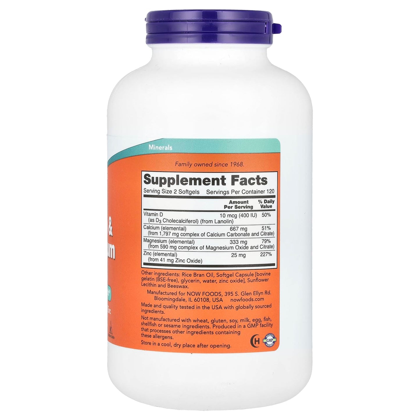 NOW Foods Calcium & Magnesium + D Softgels 240