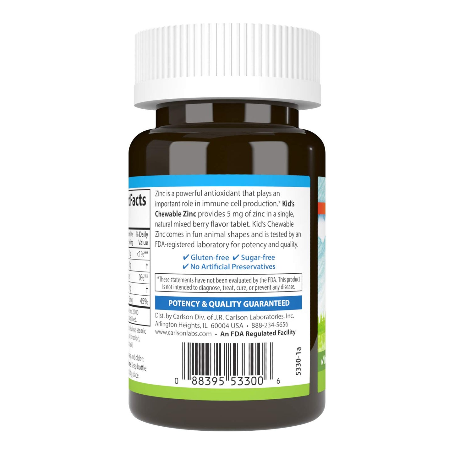 Carlson Kid's Zinc Tablet, 42 Tablets