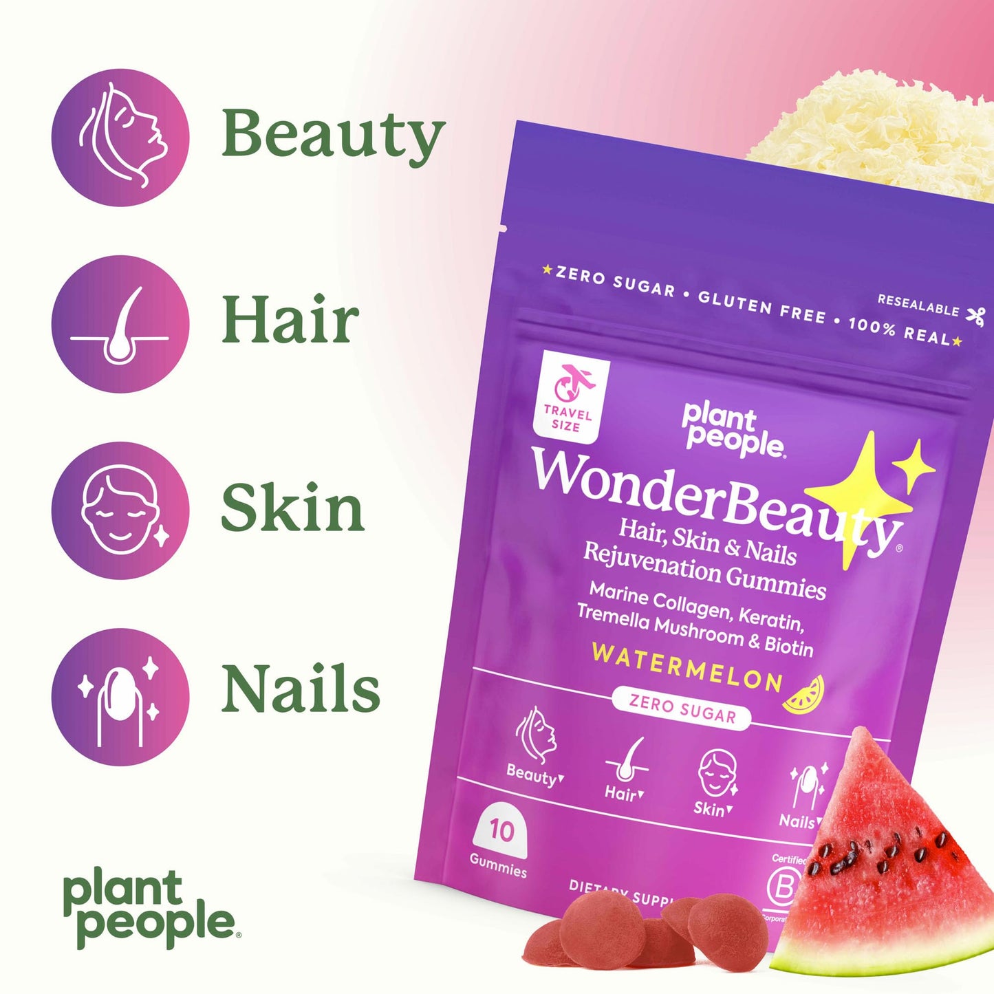 Plant People WonderBeauty Hair Gummies 10 Count