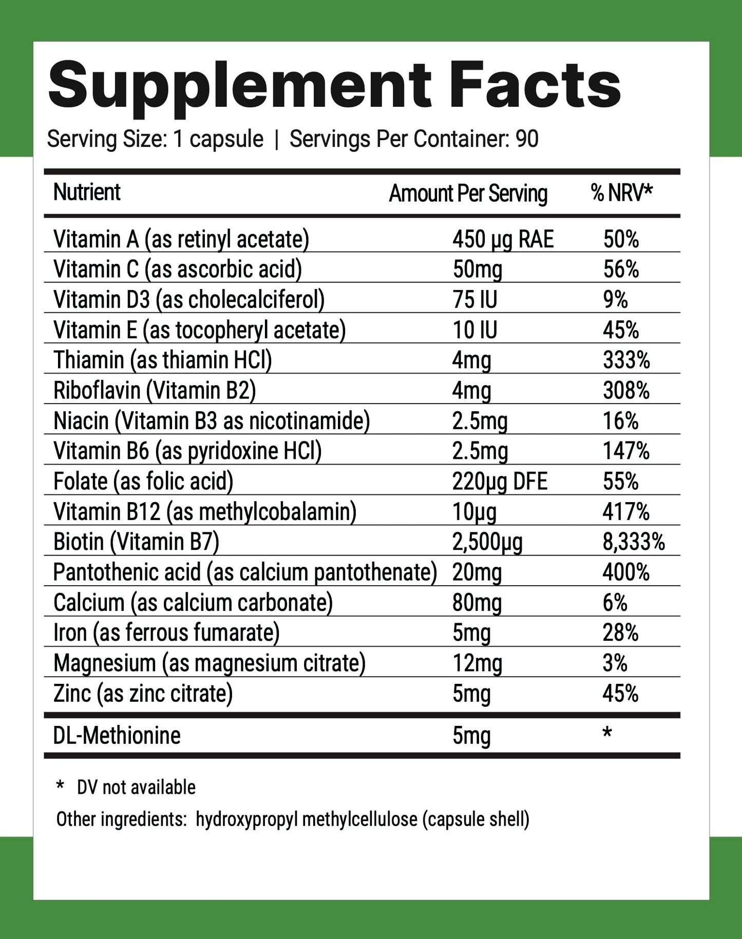 Nutri-Align Hair Defence Biotin Complex Capsule 90 Count
