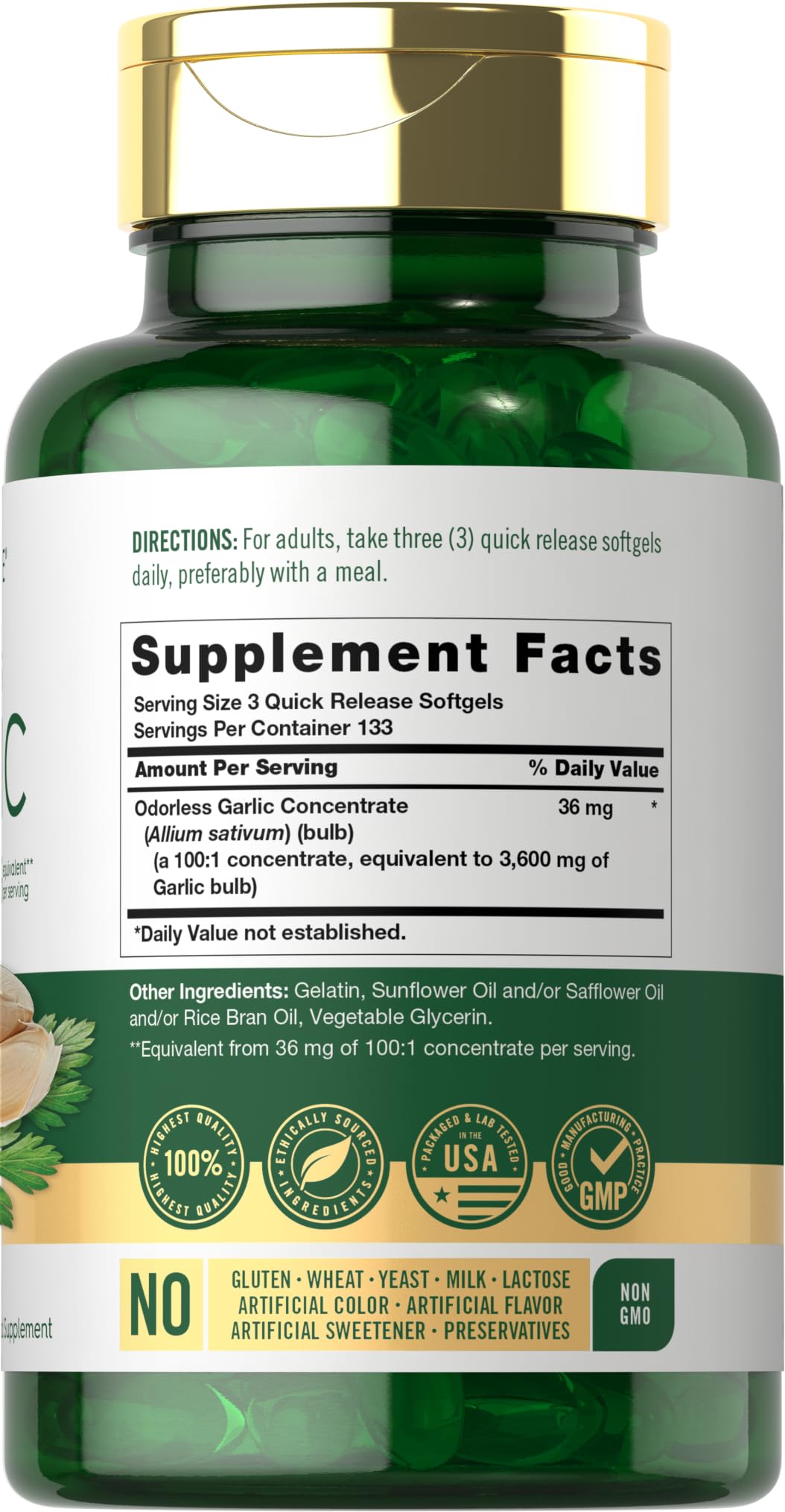 Carlyle Odorless Garlic Softgels 400 Count