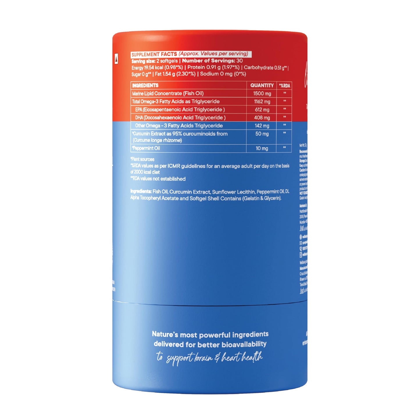 WELLBEING NUTRITION Extra Virgin Fish Oil 1240mg Omega-3 Capsules, 60 Count